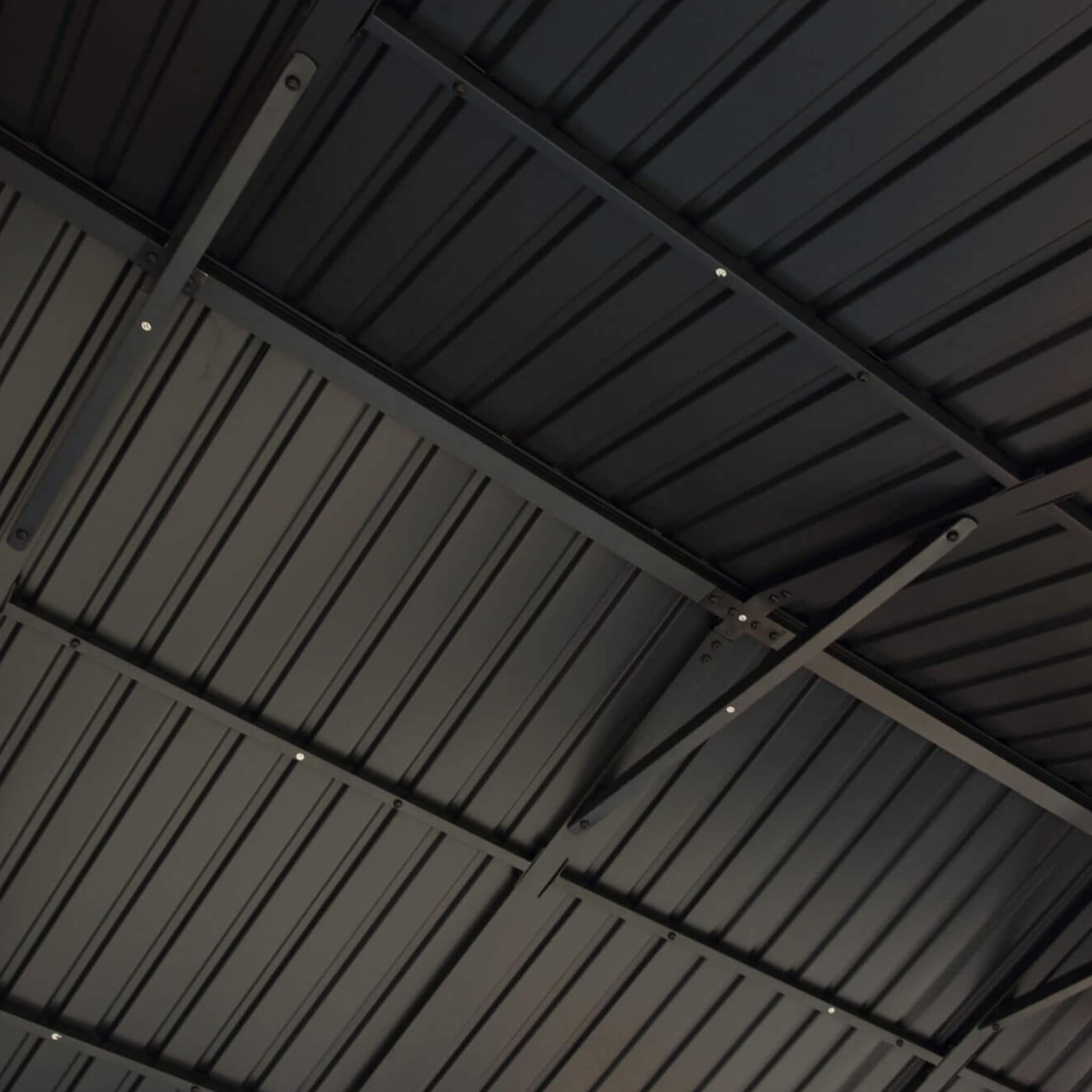 [09X11FT] Alora Heavy-Duty All-Weather Hardtop Wooden Carport Gazebo With Galvanized Steel Roof (SAK39187)