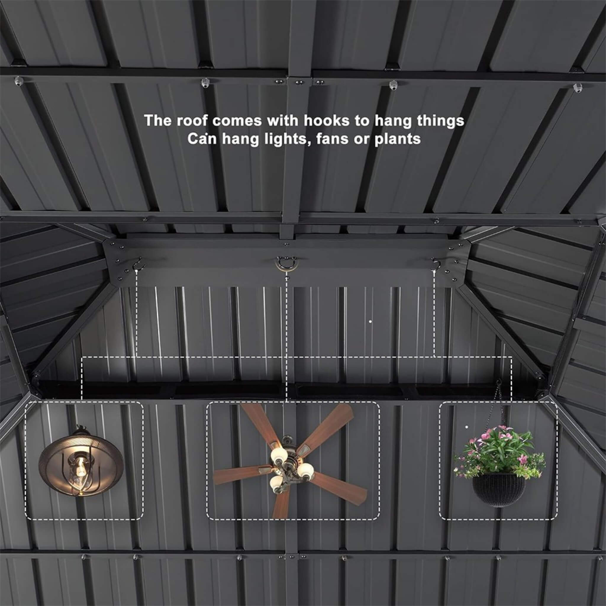 [10X13FT] Alora Large Premium Outdoor Hardtop Aluminum Gazebo With Galvanized Steel Double Roof (SAK74826)