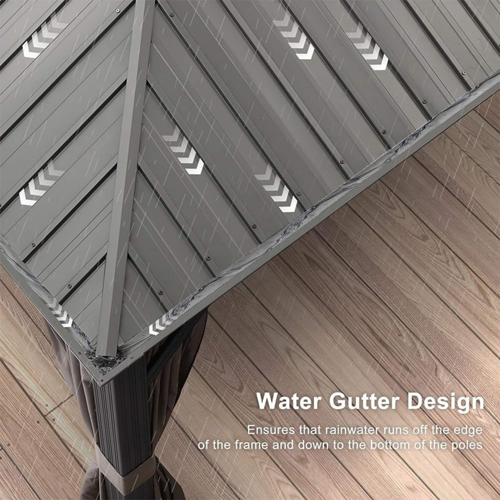 [10X13FT] Alora Large Premium Outdoor Hardtop Aluminum Gazebo With Galvanized Steel Double Roof (SAK74826)