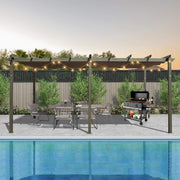 [11X20FT] Alora Premium Outdoor Retractable Aluminum Pergola Gazebo With Weather-Resistant Canopy (SAK54612)