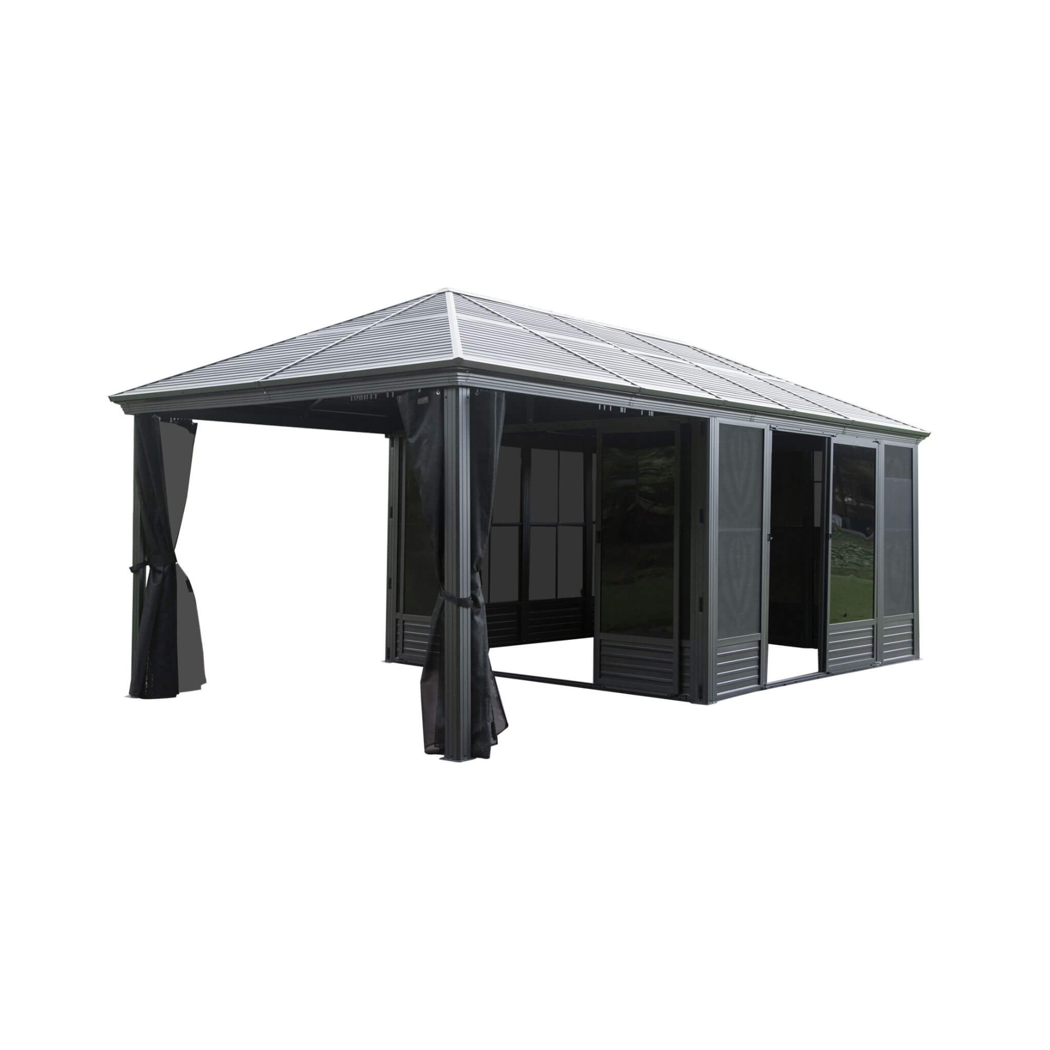 [11X21FT] Alora Outdoor All-Season Solarium Sunroom Gazebo With Galvanized Steel Roof (SAK42018)