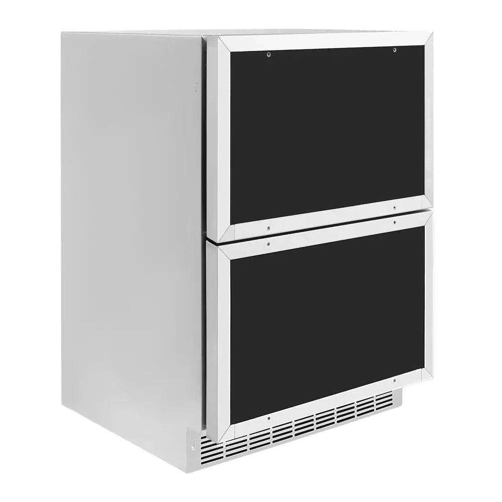 ZLINE 24" Touchstone 168 Can Outdoor-Rated Dual Refrigerator Drawer, Panel Ready, RDSPO-24