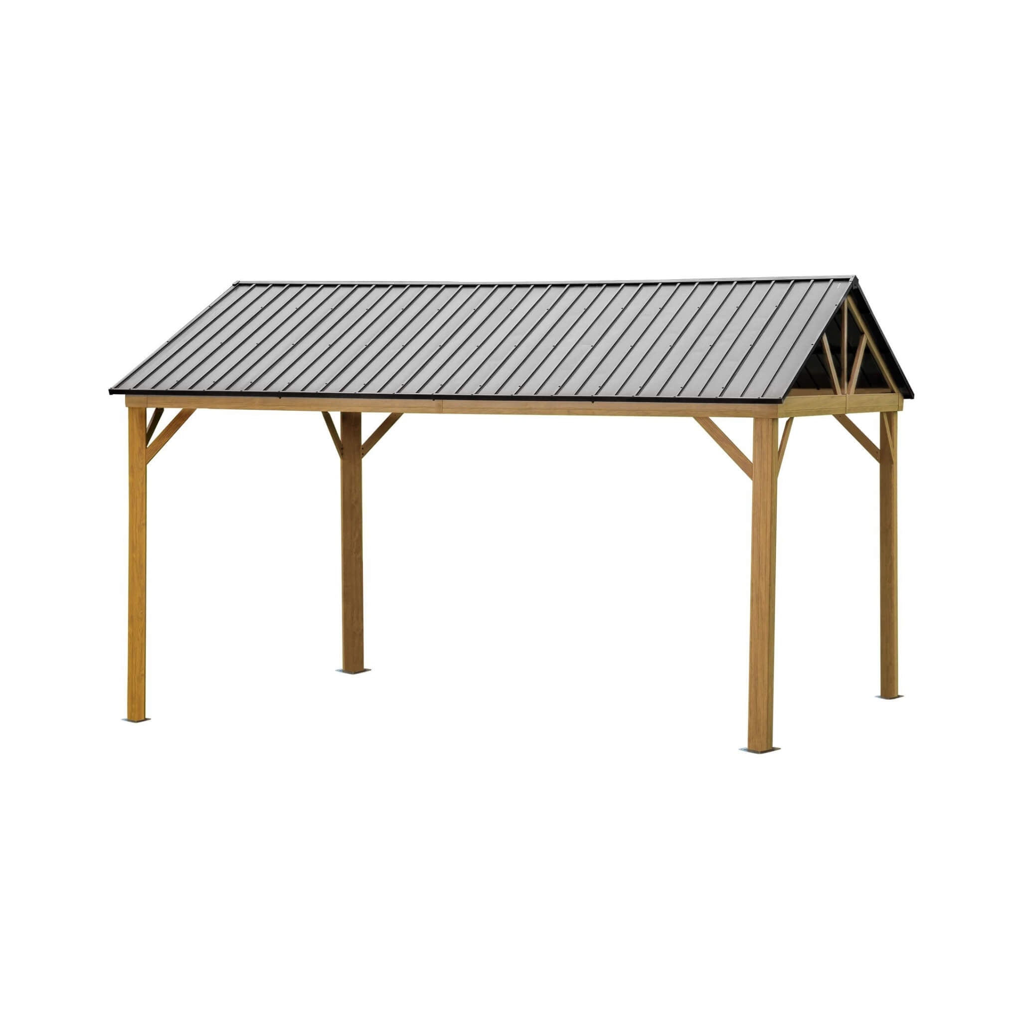 [12X14FT] Alora Hardtop All-Weather Outdoor Gazebo With Galvanized Steel Roof (SAK83261)