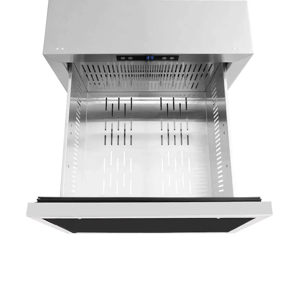 ZLINE 24" Touchstone 168 Can Outdoor-Rated Dual Refrigerator Drawer, Panel Ready Gold, RDSPOZ-24-G