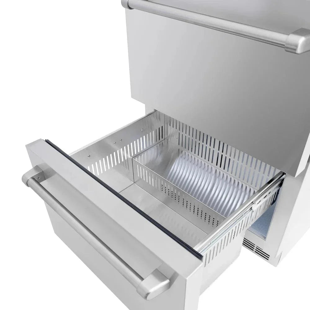 ZLINE 24" Touchstone 168 Can Outdoor-Rated Dual Refrigerator Drawer, Stainless Steel, RDSO-ST-24