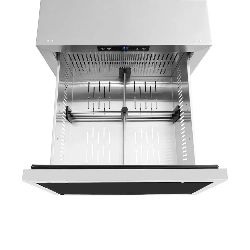 ZLINE 24" Touchstone 168 Can Outdoor-Rated Dual Refrigerator Drawer, Panel Ready, RDSPO-24