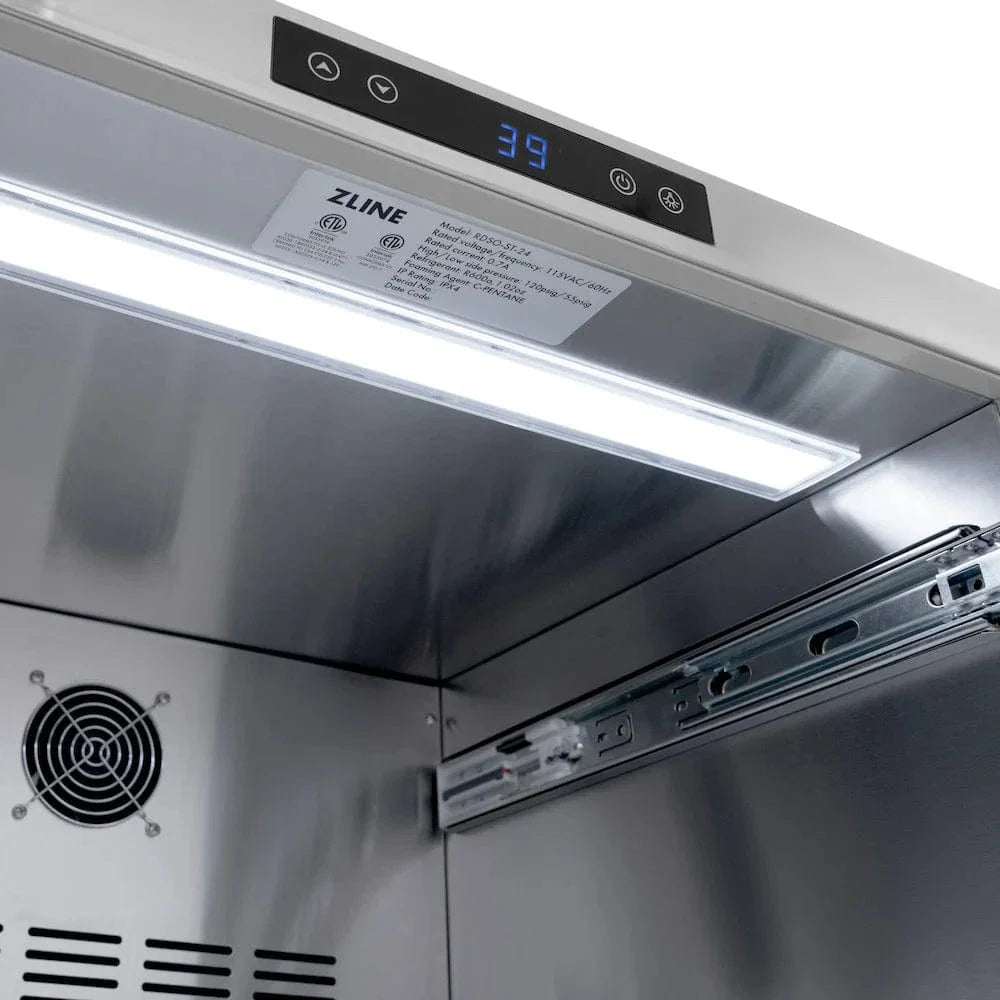 ZLINE 24" Touchstone 168 Can Outdoor-Rated Dual Refrigerator Drawer, Stainless Steel, RDSO-ST-24