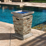 Alora 19-Inch Outdoor 40K BTU Natural Stone Fire Column (SAK36771)