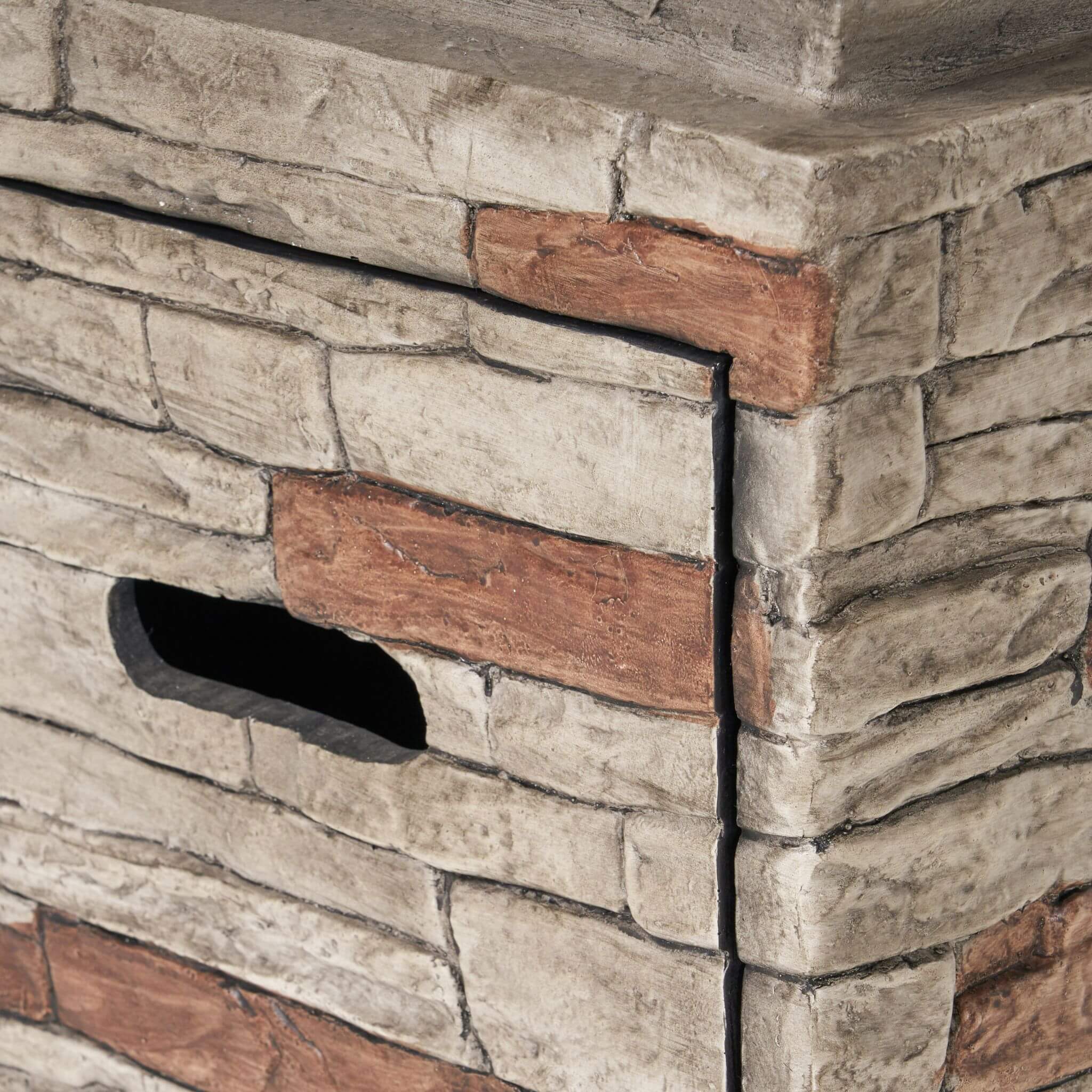 Alora 19-Inch Outdoor 40K BTU Natural Stone Fire Column (SAK36771)