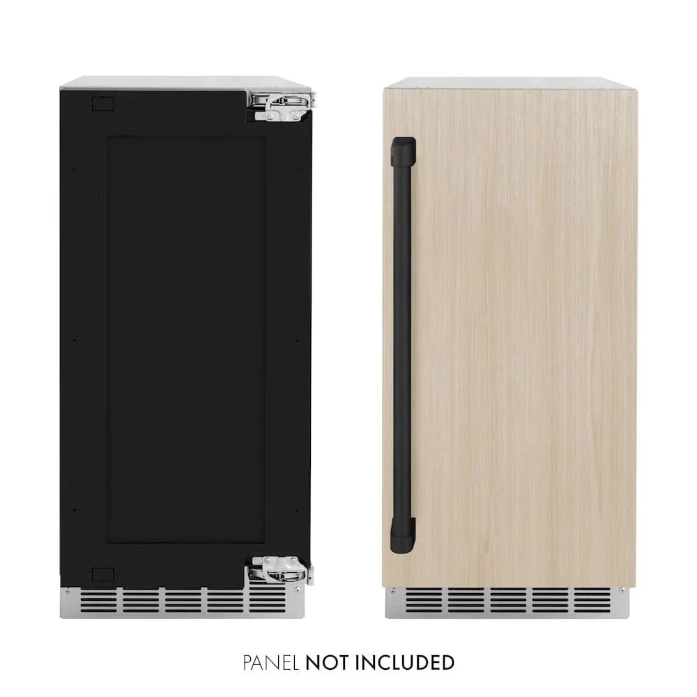 ZLINE 15" Touchstone Gourmet Ice Maker Drain Pump Panel Ready Door Matte Black IGMDPZ-15-MB