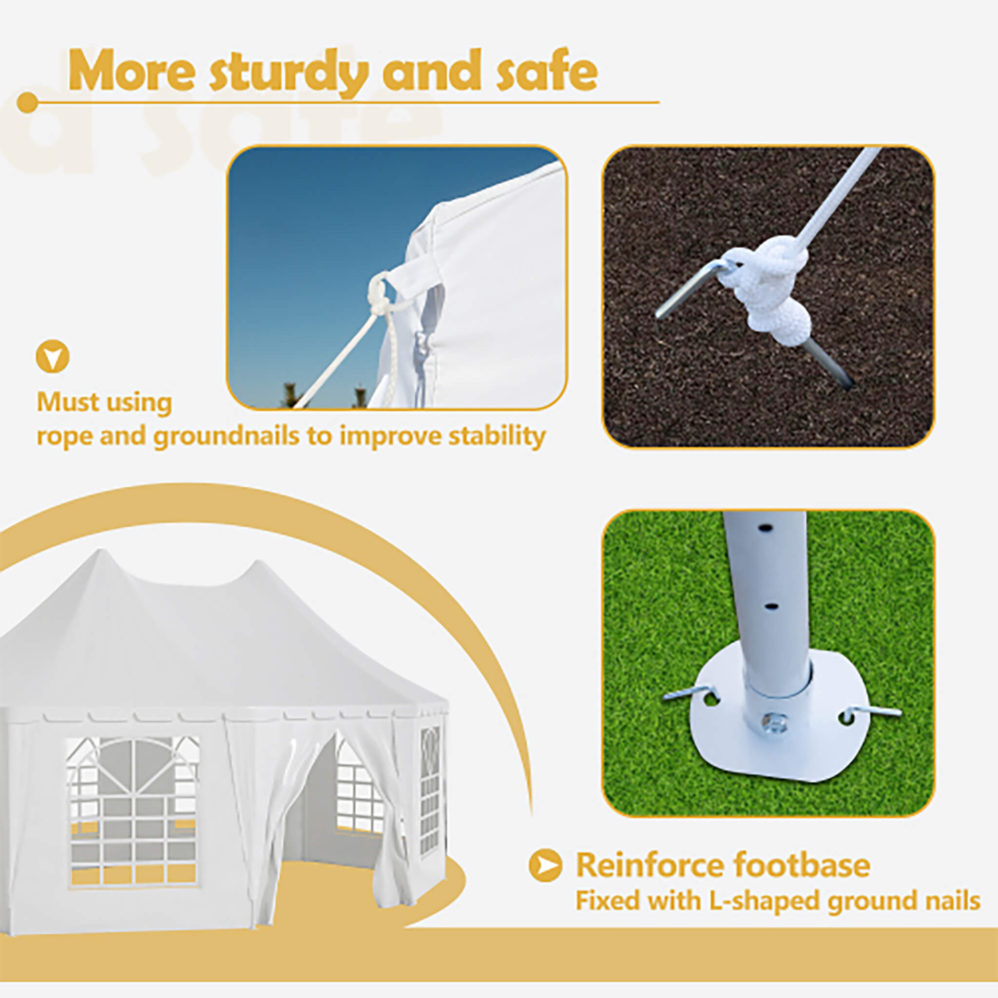 [20X15FT] Alora Extra Large Heavy-Duty Outdoor Waterproof Party, Wedding Tent With Steel Frame (SAK07645)