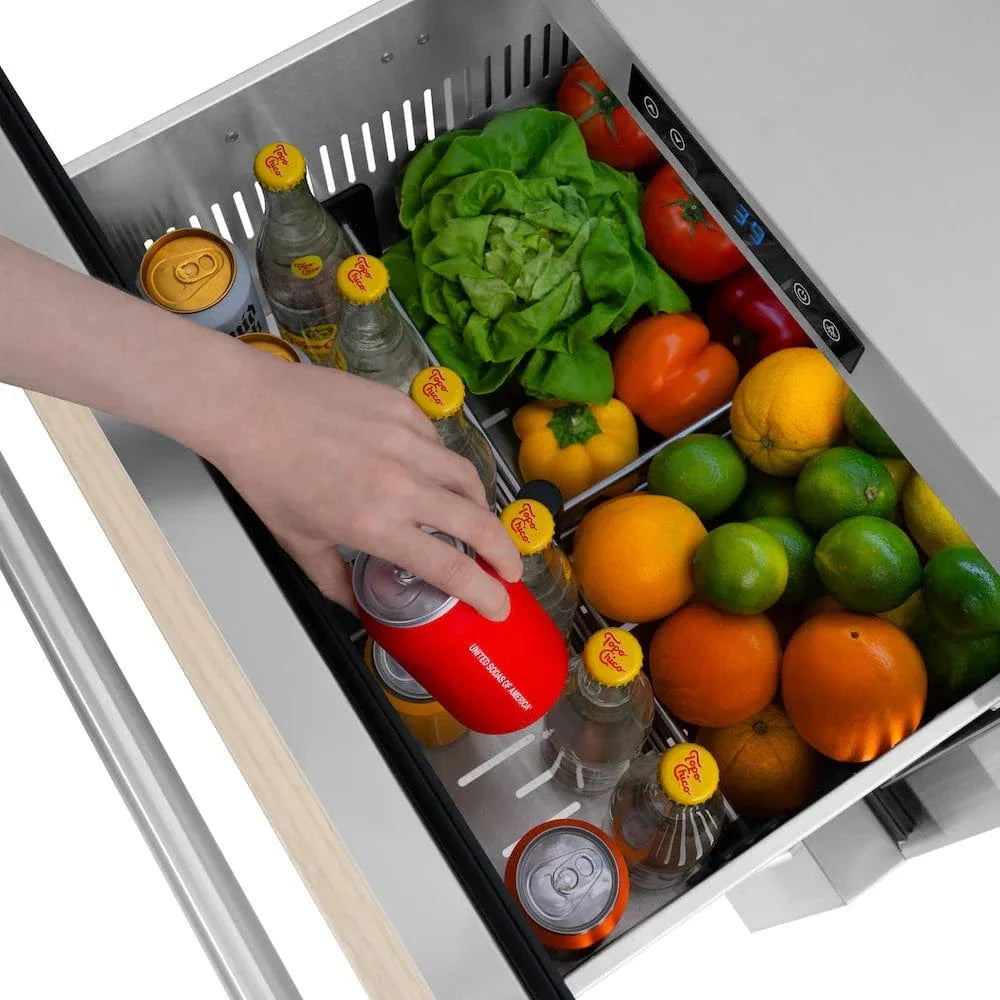 ZLINE 24" Touchstone 168 Can Outdoor-Rated Dual Refrigerator Drawer, Panel Ready, RDSPO-24