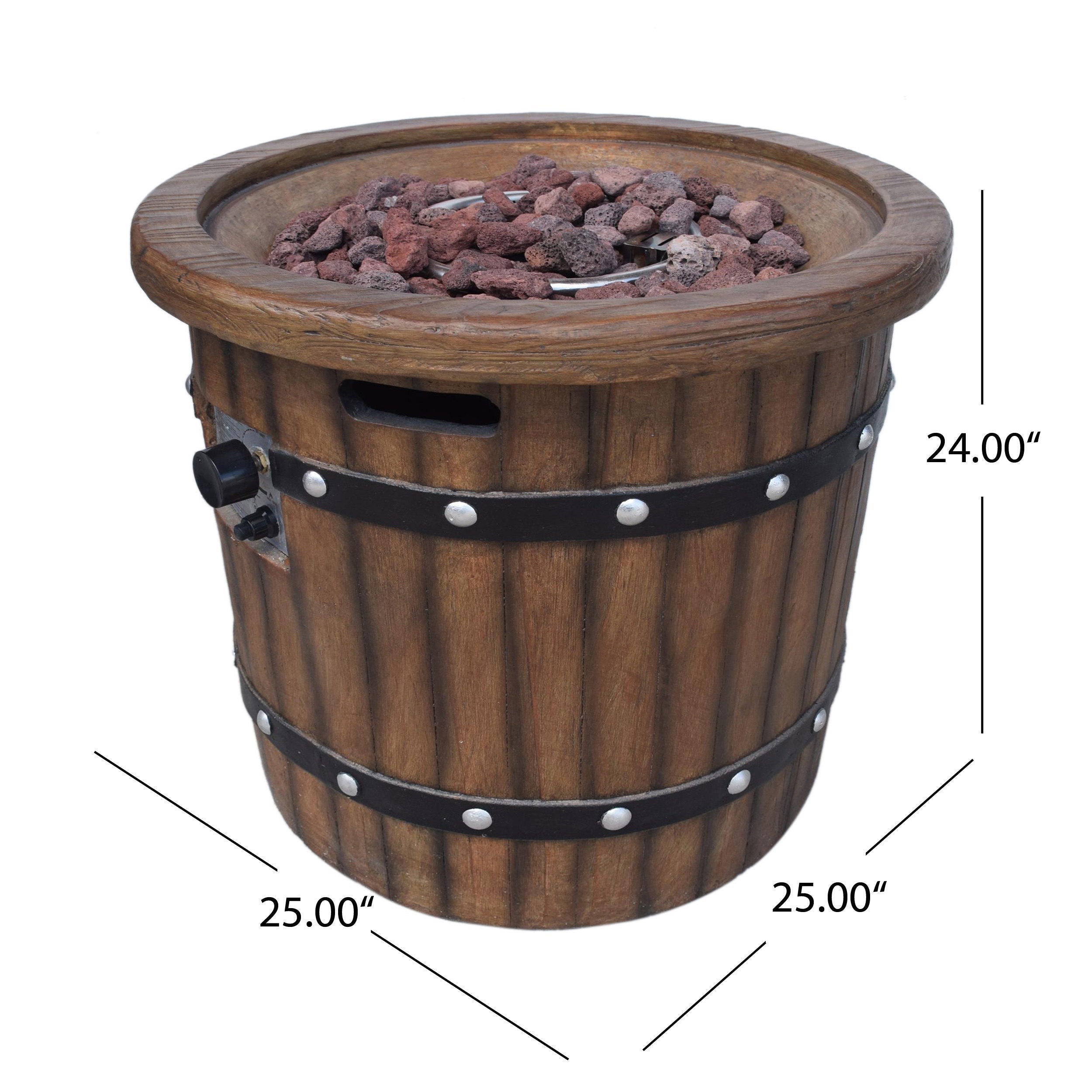 Alora 25-Inch Round 40K BTU Liquid Propance Concrete Fire Pit (SAK88764)