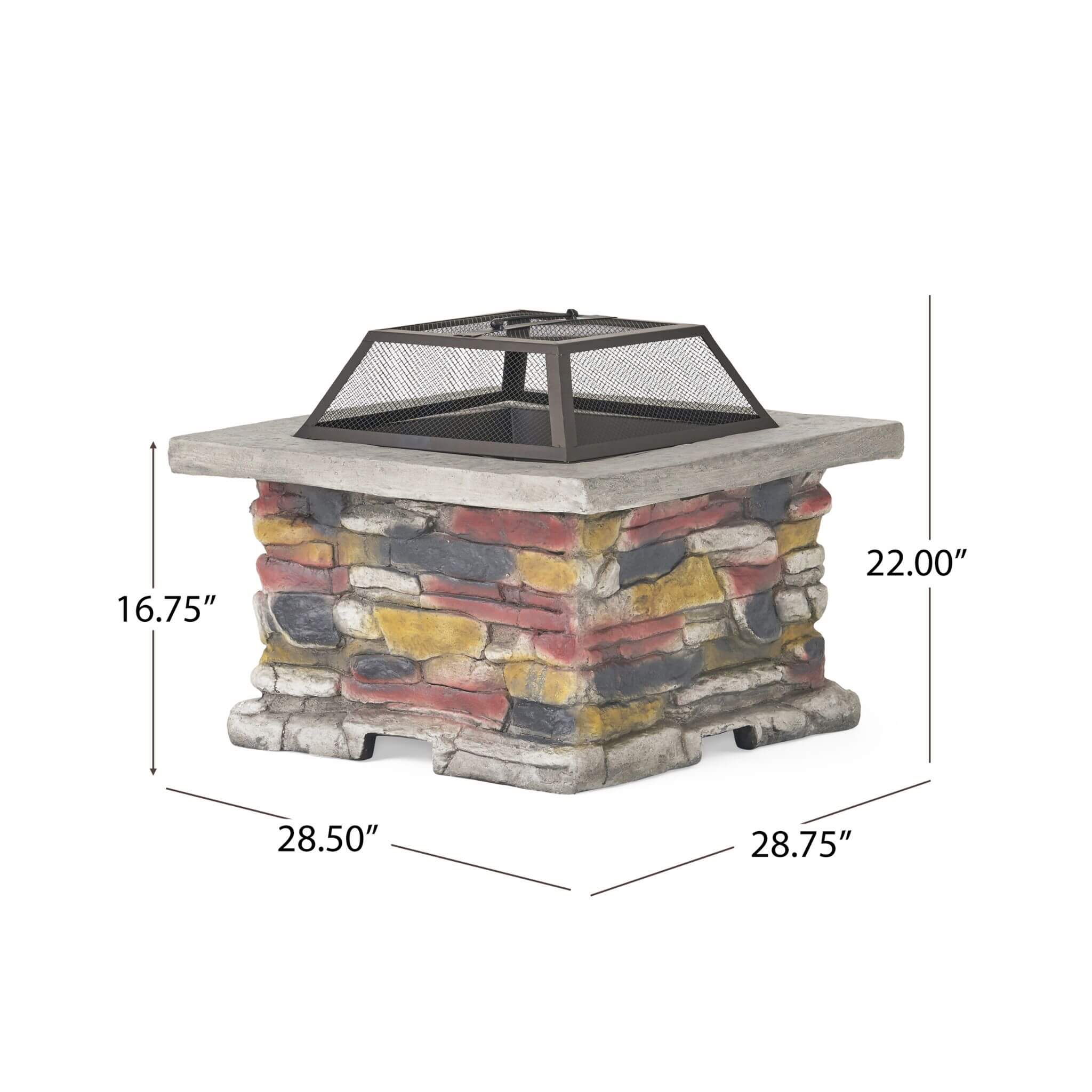 Alora 28-Inch Premium Outdoor Wood Burning Magnesium Oxide Fire Pit With Lid (SAK75214)
