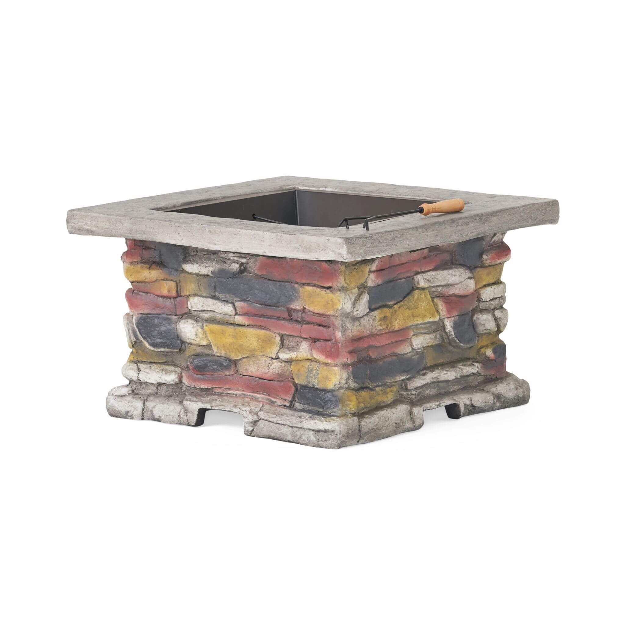 Alora 28-Inch Premium Outdoor Wood Burning Magnesium Oxide Fire Pit With Lid (SAK75214)