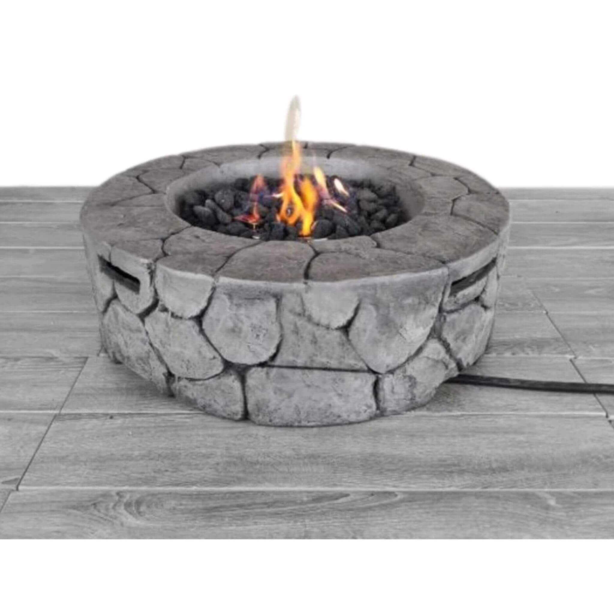 Alora 28-Inch Stone Gray Outdoor Fiber Reinforced Concrete Propane Fire Pit (SAK16725)