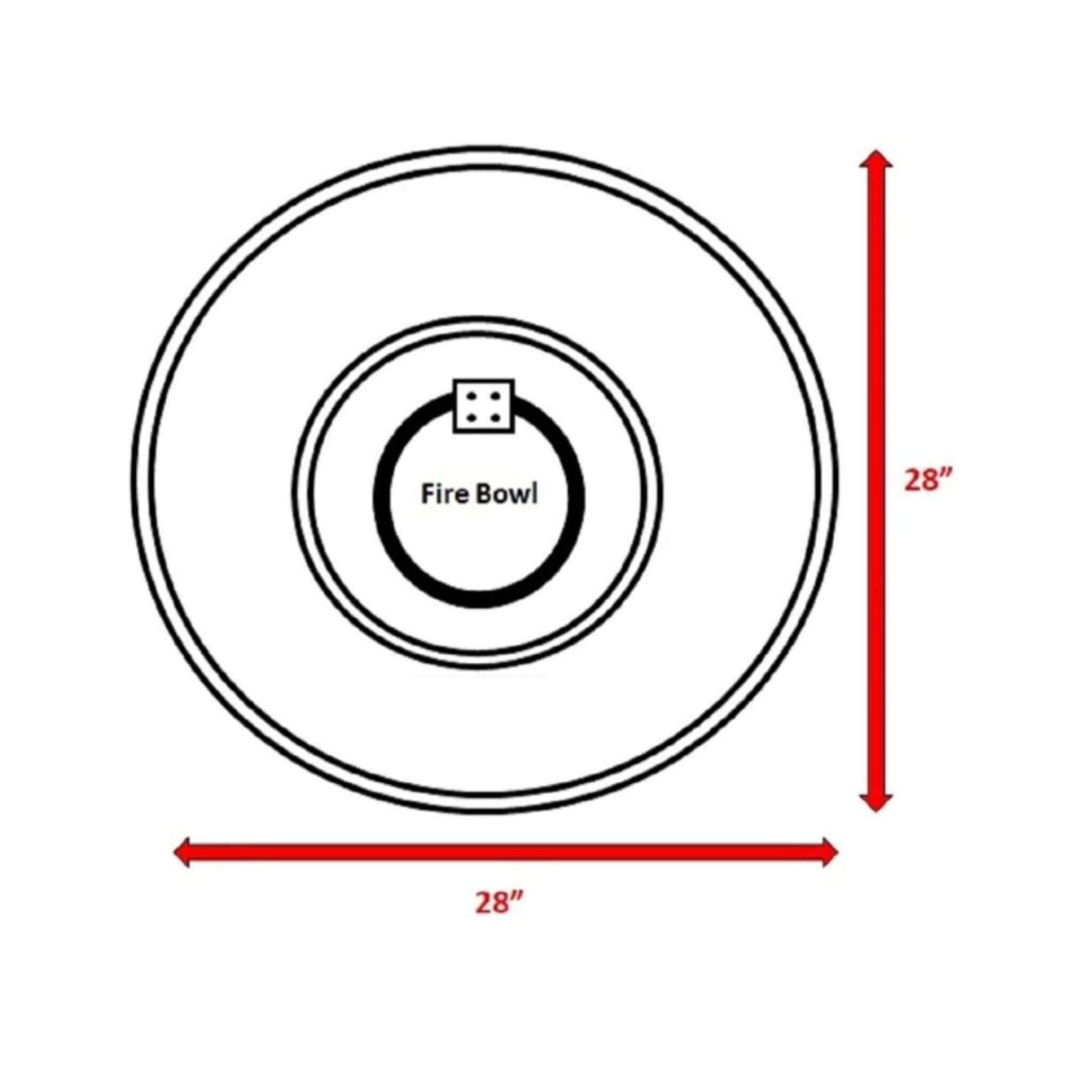 Alora 28-Inch Stone Gray Outdoor Fiber Reinforced Concrete Propane Fire Pit (SAK16725)