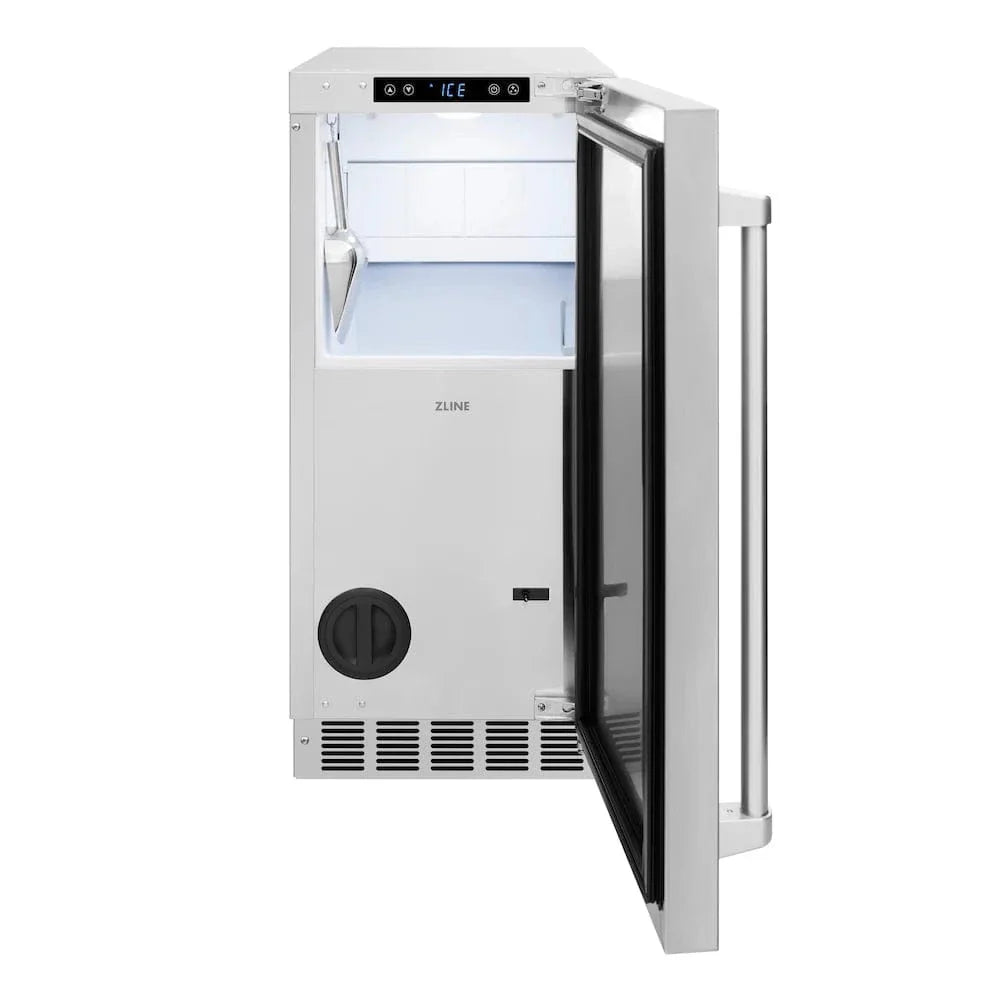 ZLINE 15" Touchstone Gourmet Ice Maker Drain Pump Stainless Steel Door IGMD-ST-15