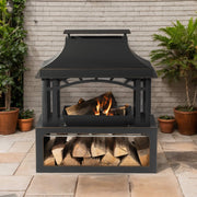 Alora 40-Inch Outdoor Steel Wood-Burning Backyard Fireplace Fire Pit (SAK45758)