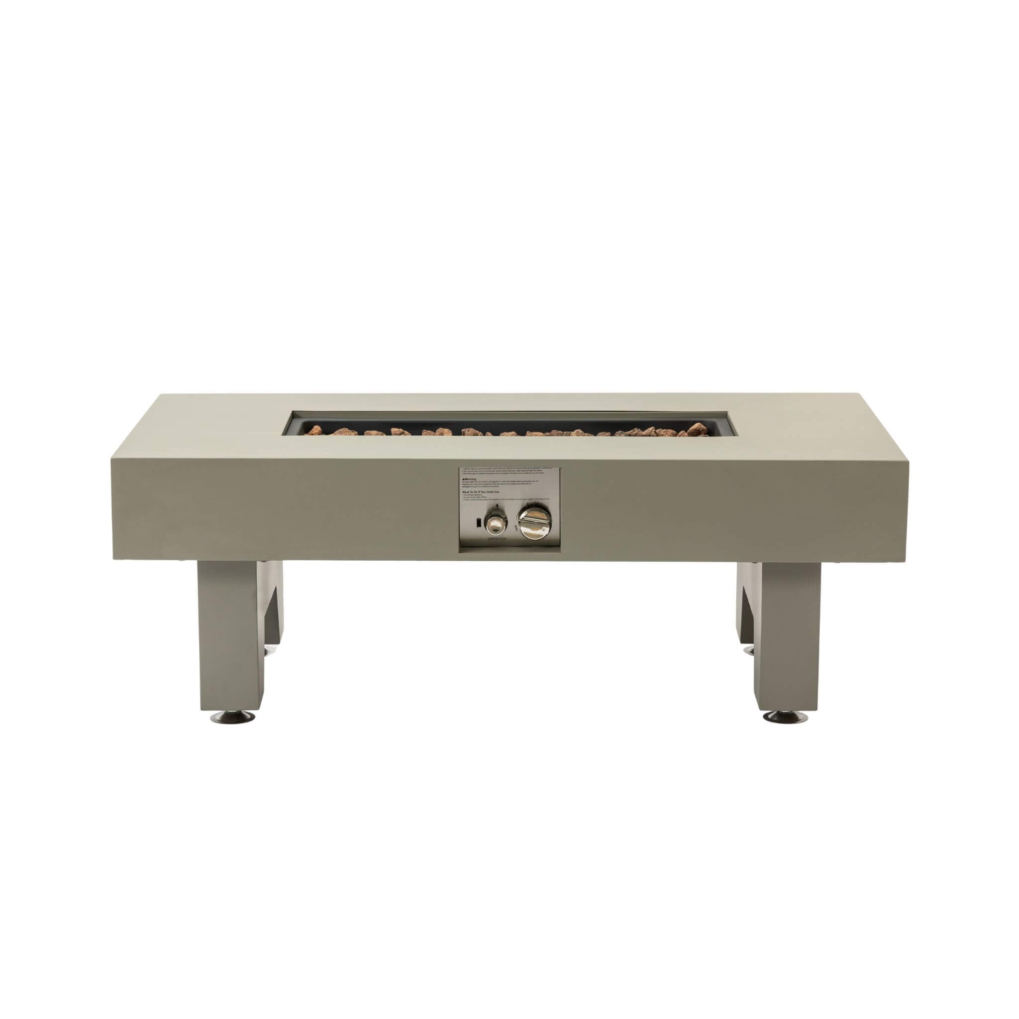 Alora 42-Inch 50K BTU Iron Liquid Propane Fire Pit Table With Glass Stones (SAK63845)