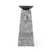 48-Inch Large Outdoor Propane Fire Bowl Column With Cover & Lava Rocks (SAK70938)