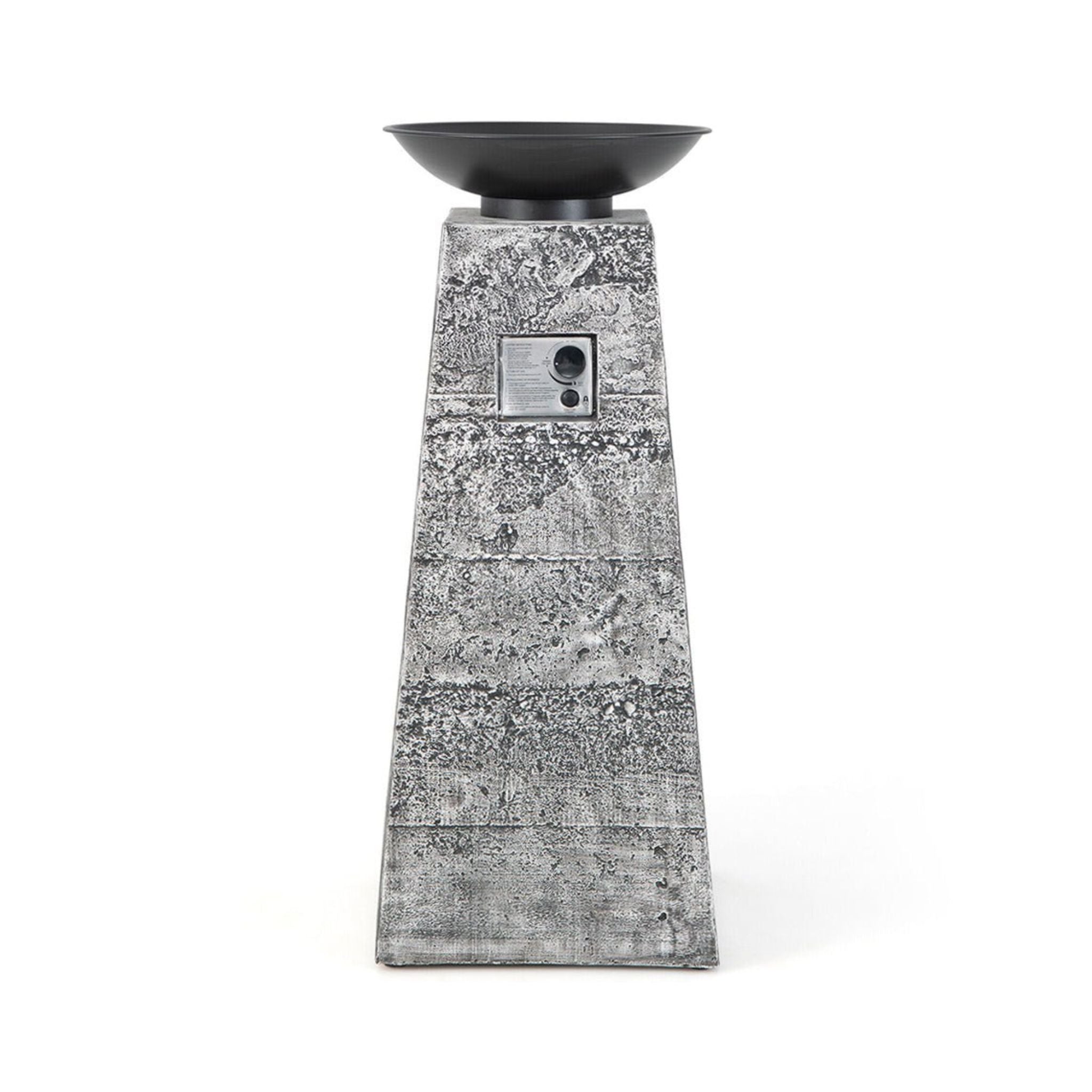 48-Inch Large Outdoor Propane Fire Bowl Column With Cover & Lava Rocks (SAK70938)