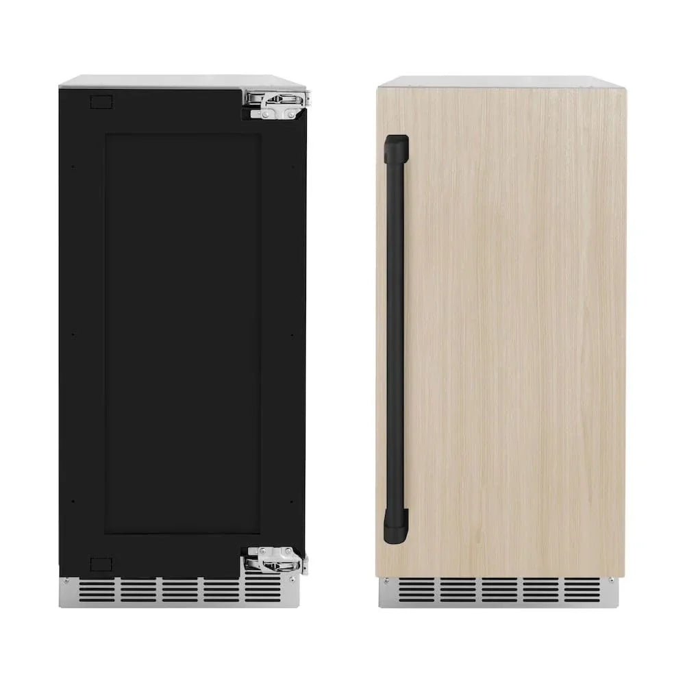 ZLINE 15" Touchstone Gourmet Ice Maker Drain Pump Panel Ready Door Matte Black IGMDPZ-15-MB