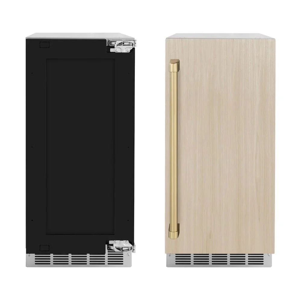 ZLINE 15" Touchstone Gourmet Ice Maker Drain Pump Panel Ready Door Champagne Bronze IGMDPZ-15-CB