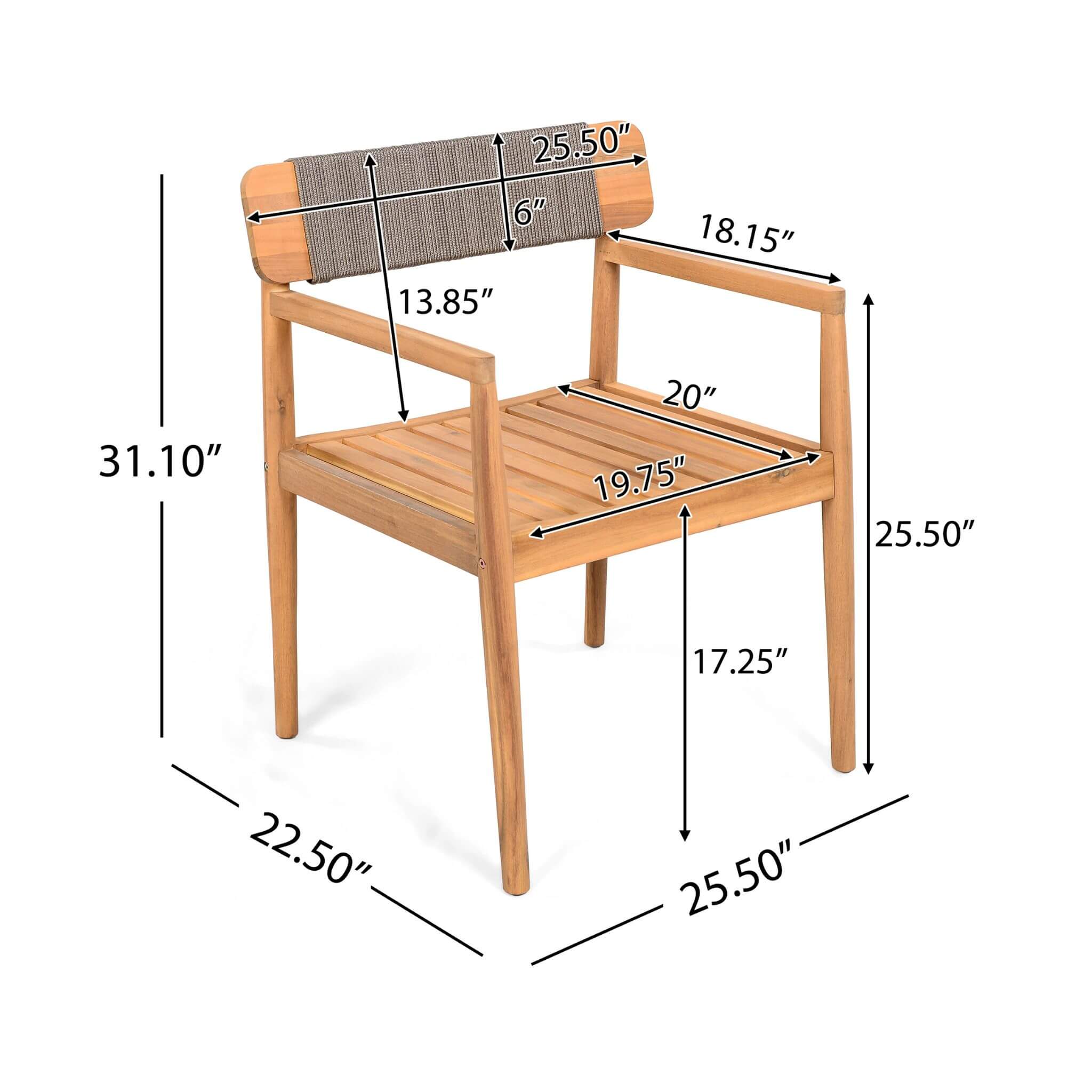 Alora Premium 5-Piece Acacia Wooden Outdoor Furniture Patio Set With Dining Chairs And Table (SAK70445)