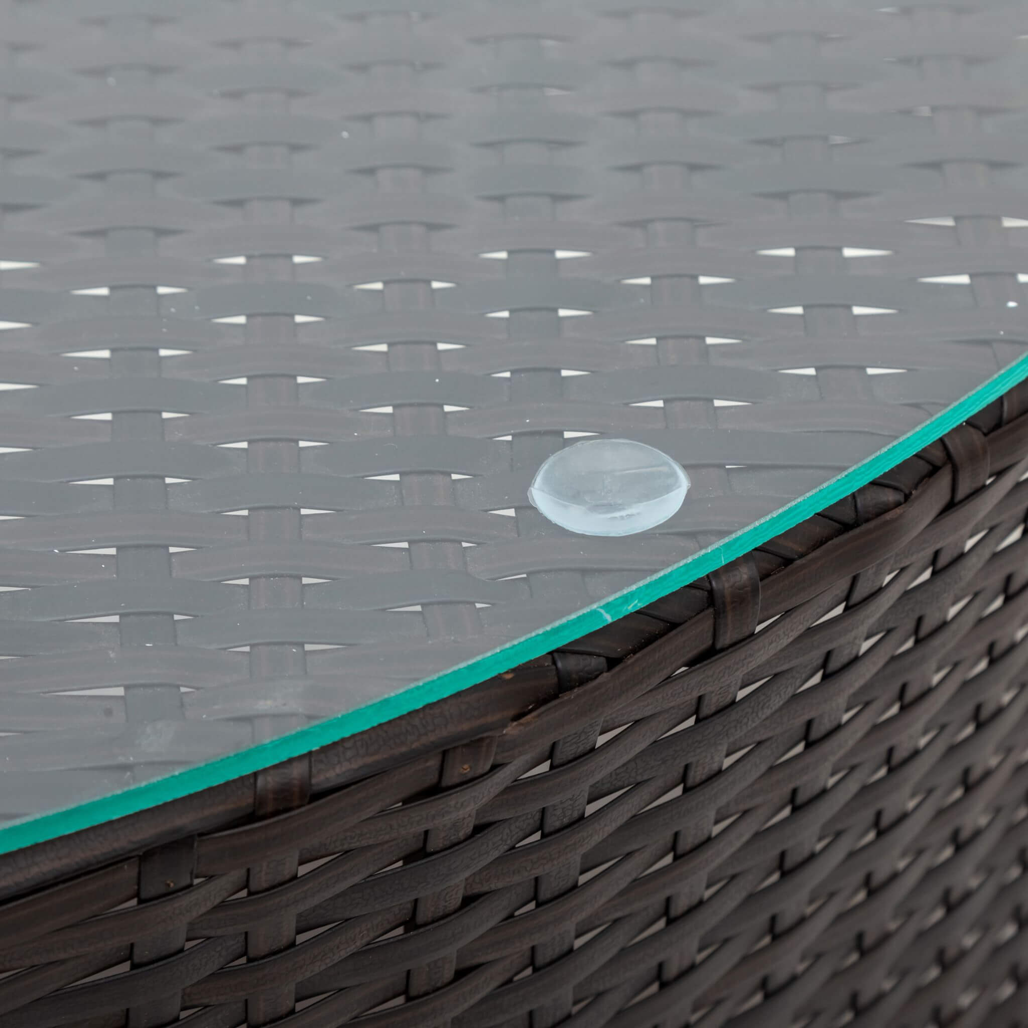 Alora Premium 5-Piece All-Weather Half-Moon Outdoor Rattan Wicker Patio Sectional Sofa Furniture Set With Tempered Glass Table (SAK32615)