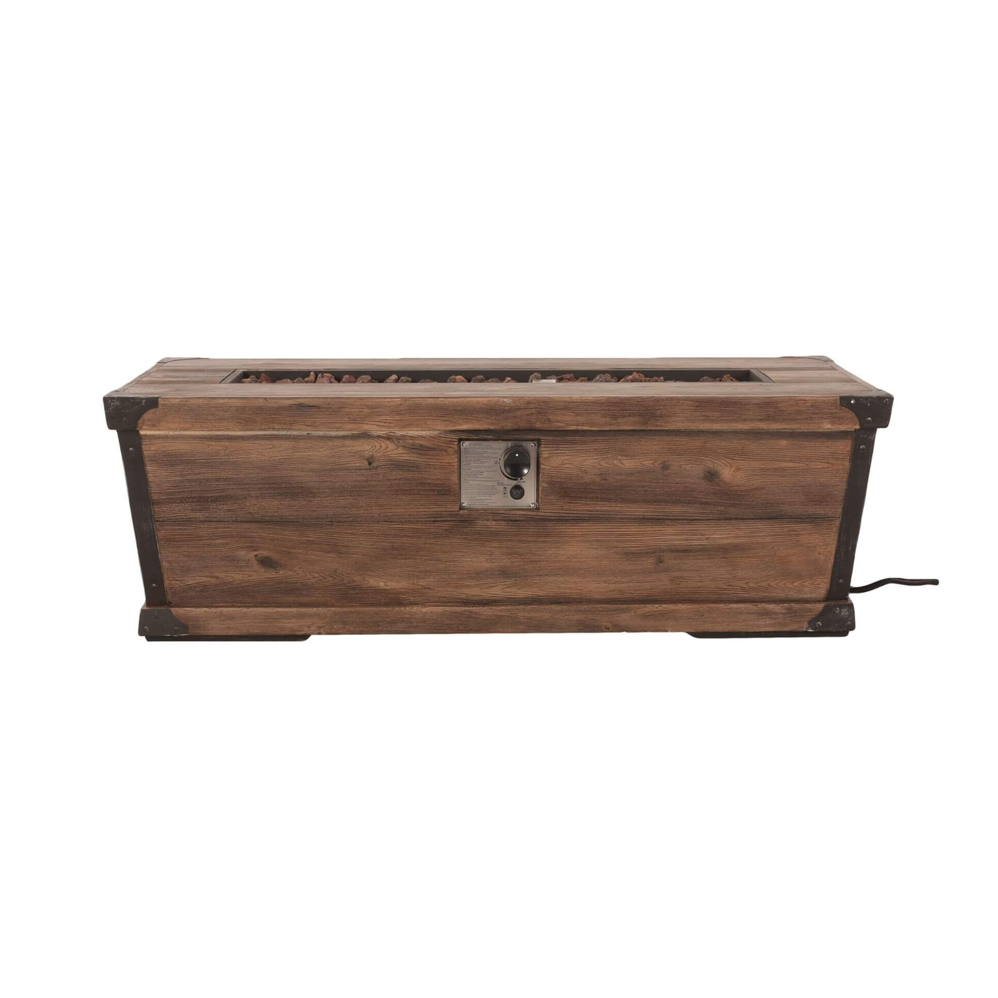 Alora 56-Inch Outdoor 50K BTU Wood Pattern Rectangle Gas Burning Fire Pit (SAK43681)