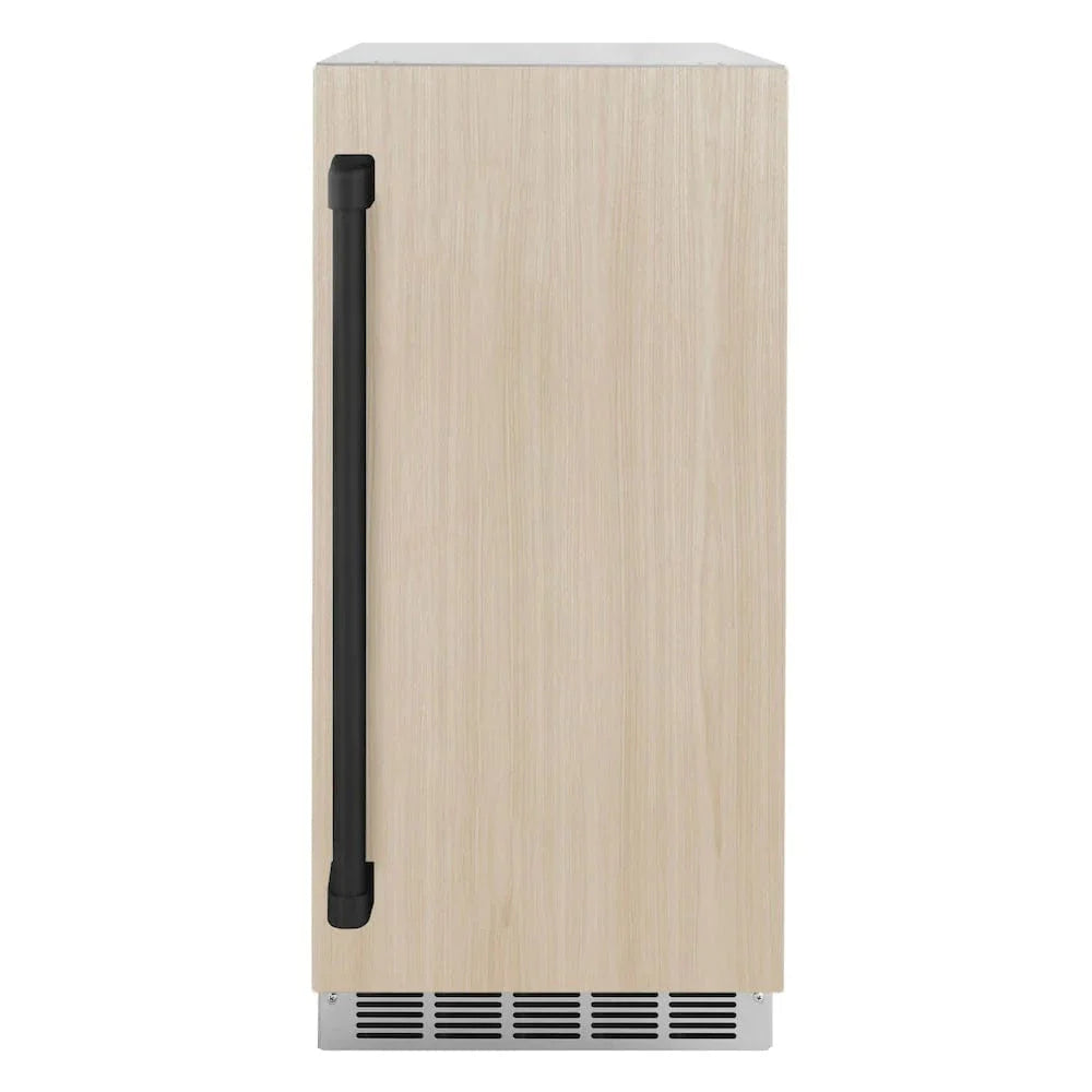 ZLINE 15" Touchstone Gourmet Ice Maker Drain Pump Panel Ready Door Matte Black IGMDPZ-15-MB