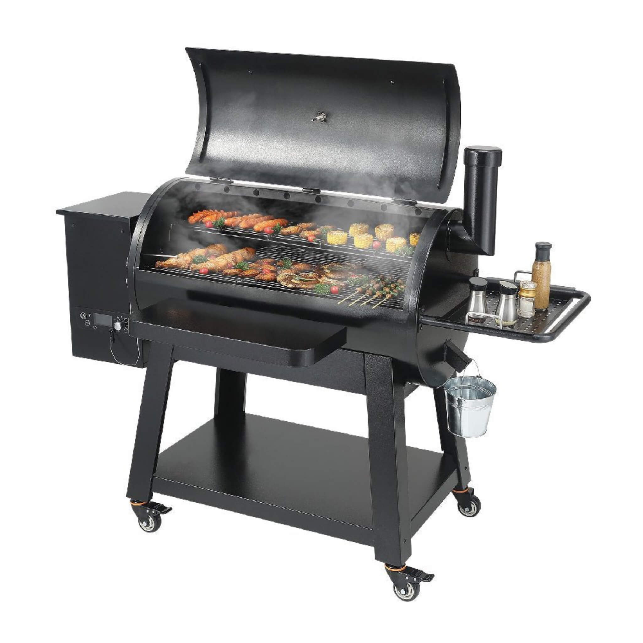 62" Heavy-Duty Portable Wood Pellet BBQ Grill With Cart (SAK91308)