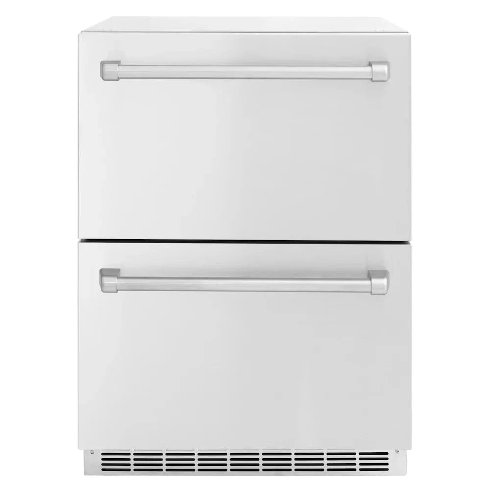 ZLINE 24" Touchstone 168 Can Outdoor-Rated Dual Refrigerator Drawer, Stainless Steel, RDSO-ST-24