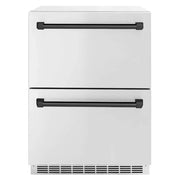 ZLINE 24" Touchstone 168 Can Outdoor-Rated Dual Refrigerator Drawer, Matte Black, RDSOZ-ST-24-MB