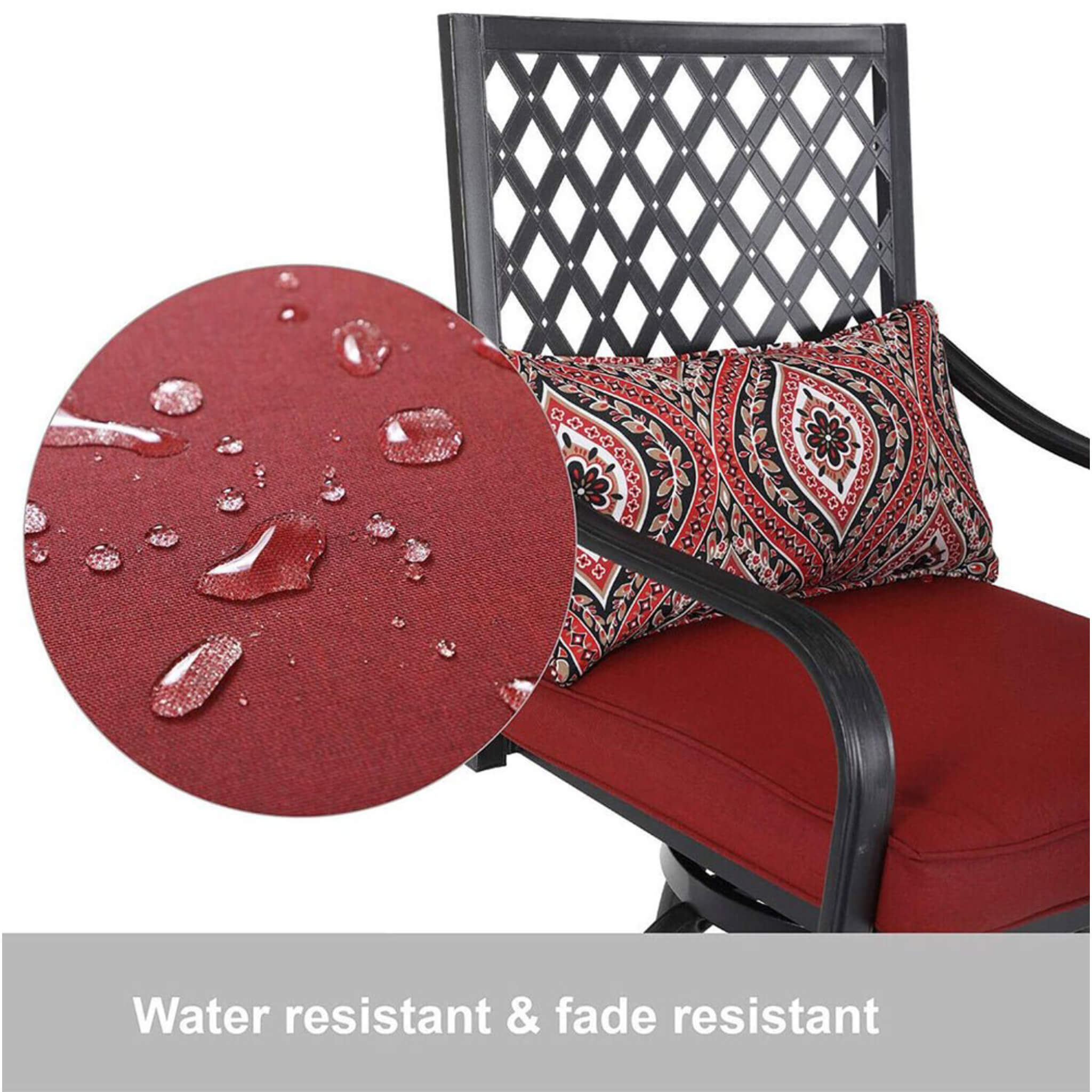 Alora 6-Piece Outdoor Patio Bar Set Dining Table With Umbrella & Swivel Bar Stools (SAK53218)