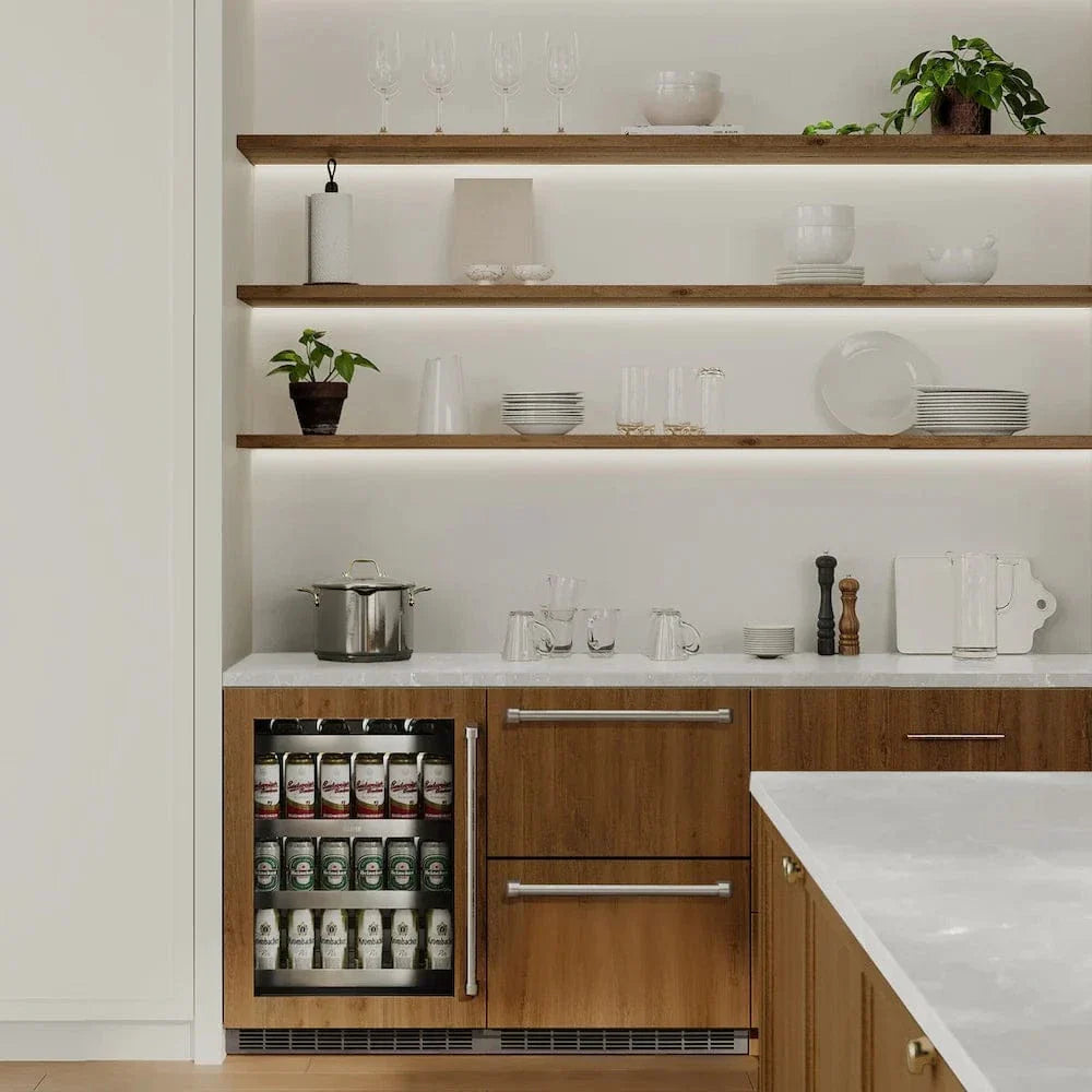 ZLINE 24" Touchstone 168 Can Outdoor-Rated Dual Refrigerator Drawer, Panel Ready, RDSPO-24