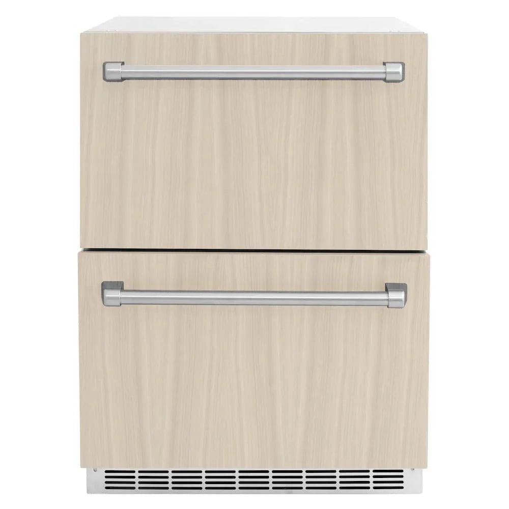 ZLINE 24" Touchstone 168 Can Outdoor-Rated Dual Refrigerator Drawer, Panel Ready, RDSPO-24