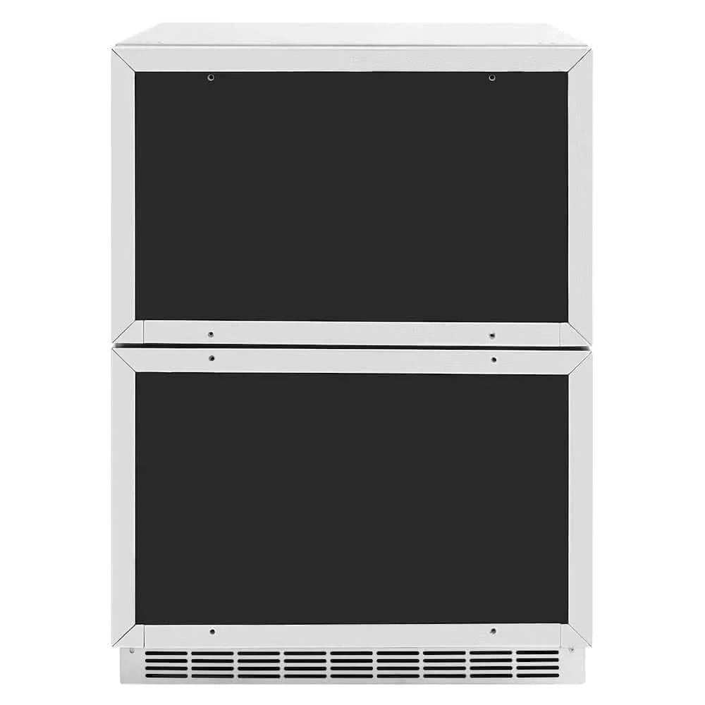 ZLINE 24" Touchstone 168 Can Outdoor-Rated Dual Refrigerator Drawer, Panel Ready Champagne Bronze, RDSPOZ-24-CB