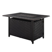 Albany 44" Rectangular Woven Aluminum Convertible Gas Fire Pit Table