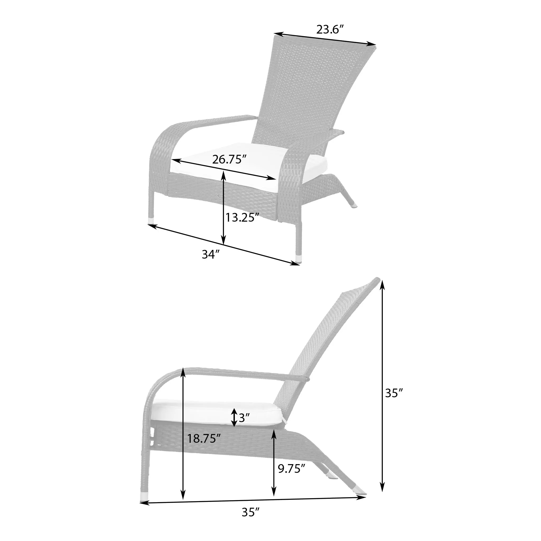 Black Coconino Wicker Chair