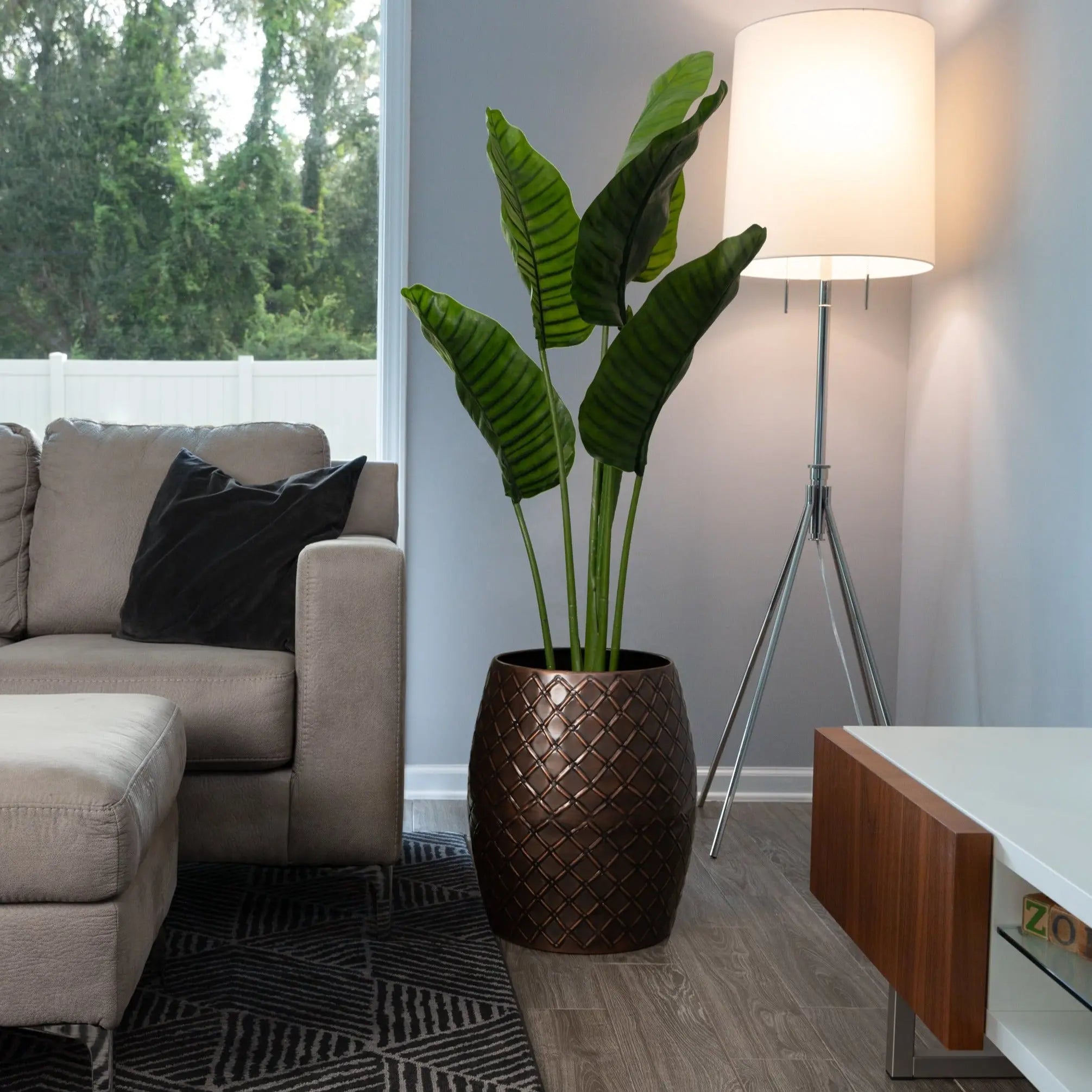 Braga Metal Stool-Container in Copper Finish