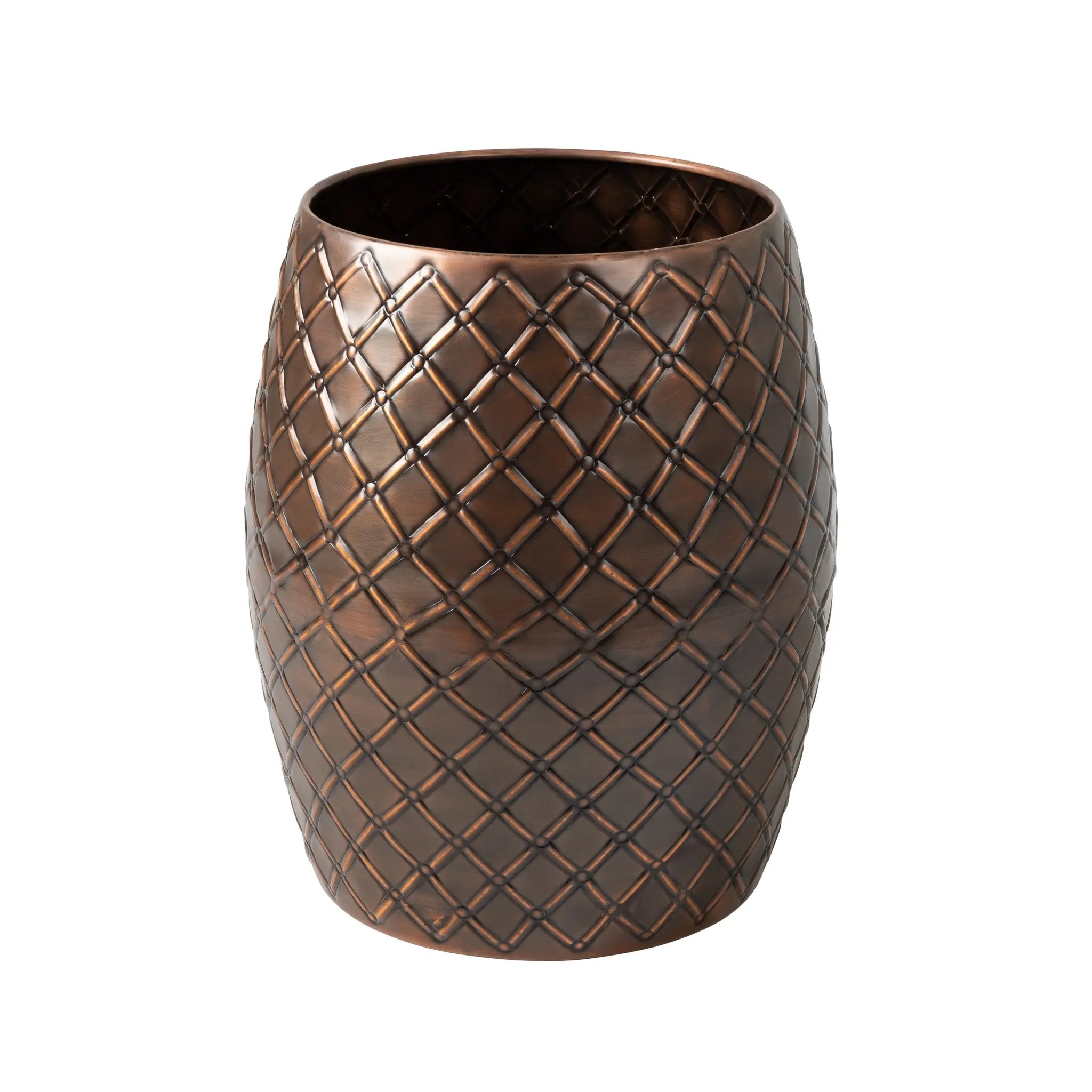 Braga Metal Stool-Container in Copper Finish