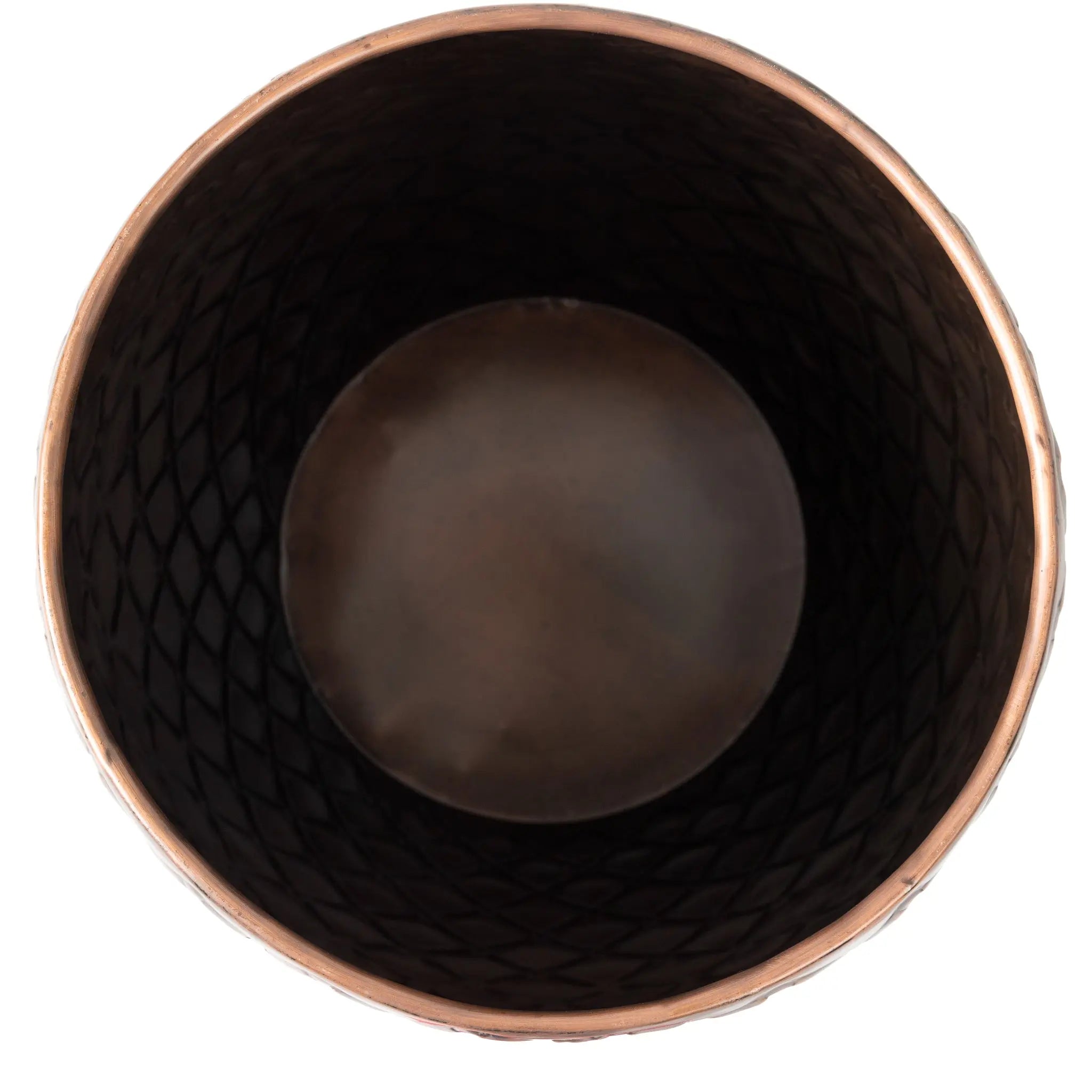 Braga Metal Stool-Container in Copper Finish