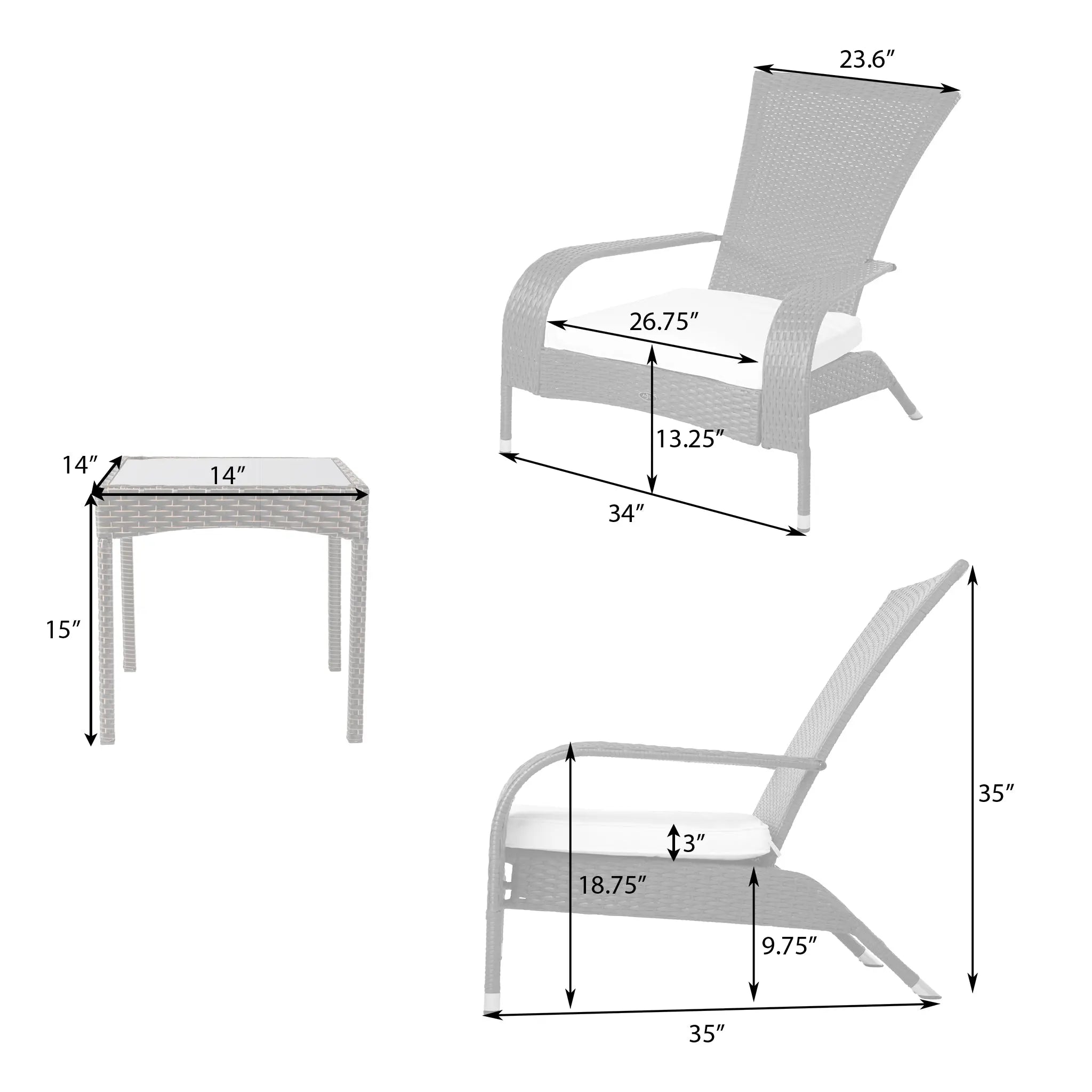 Coconino Wicker Conversation Set