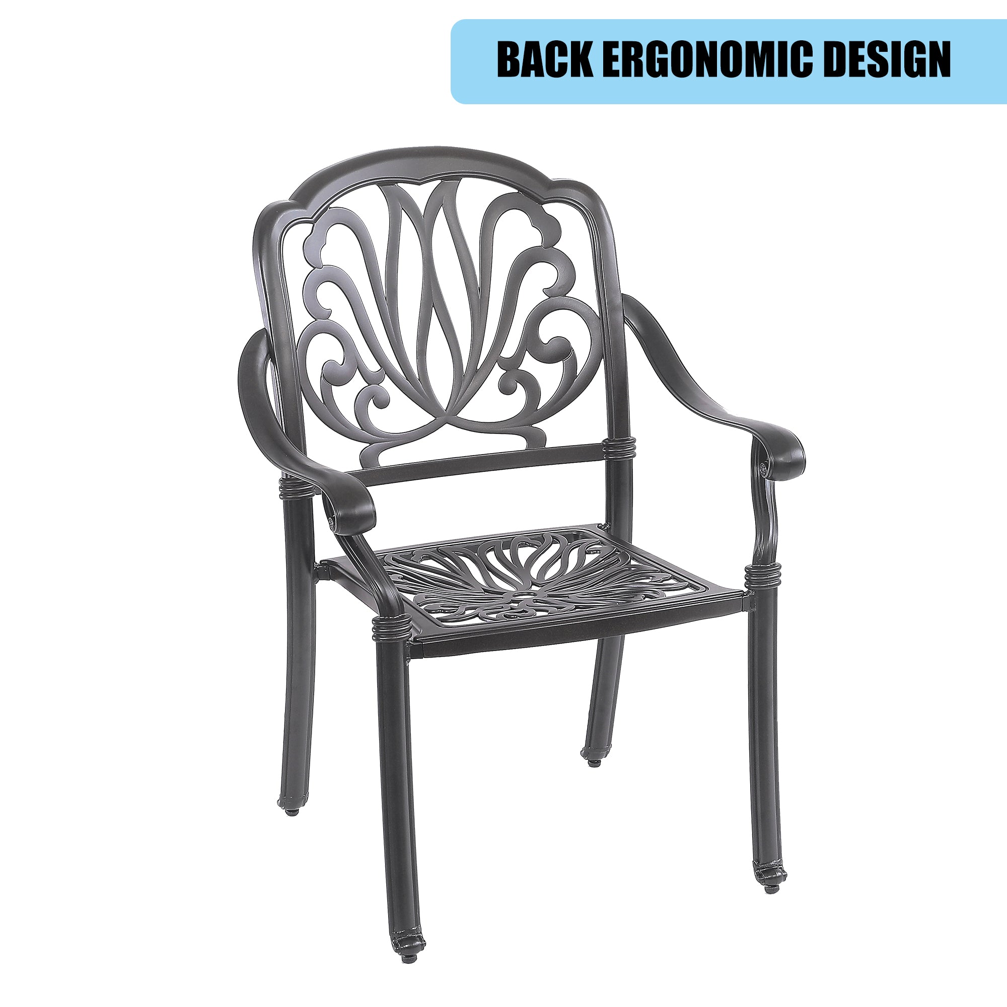 5PCS Outdoor Furniture Dining Table Set  Patio Furniture Includes 1 Round Table and 4 Chairs with Umbrella Hole