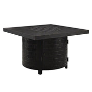 Henley 40" Round Aluminum Basketweave Convertible Gas Fire Pit Table
