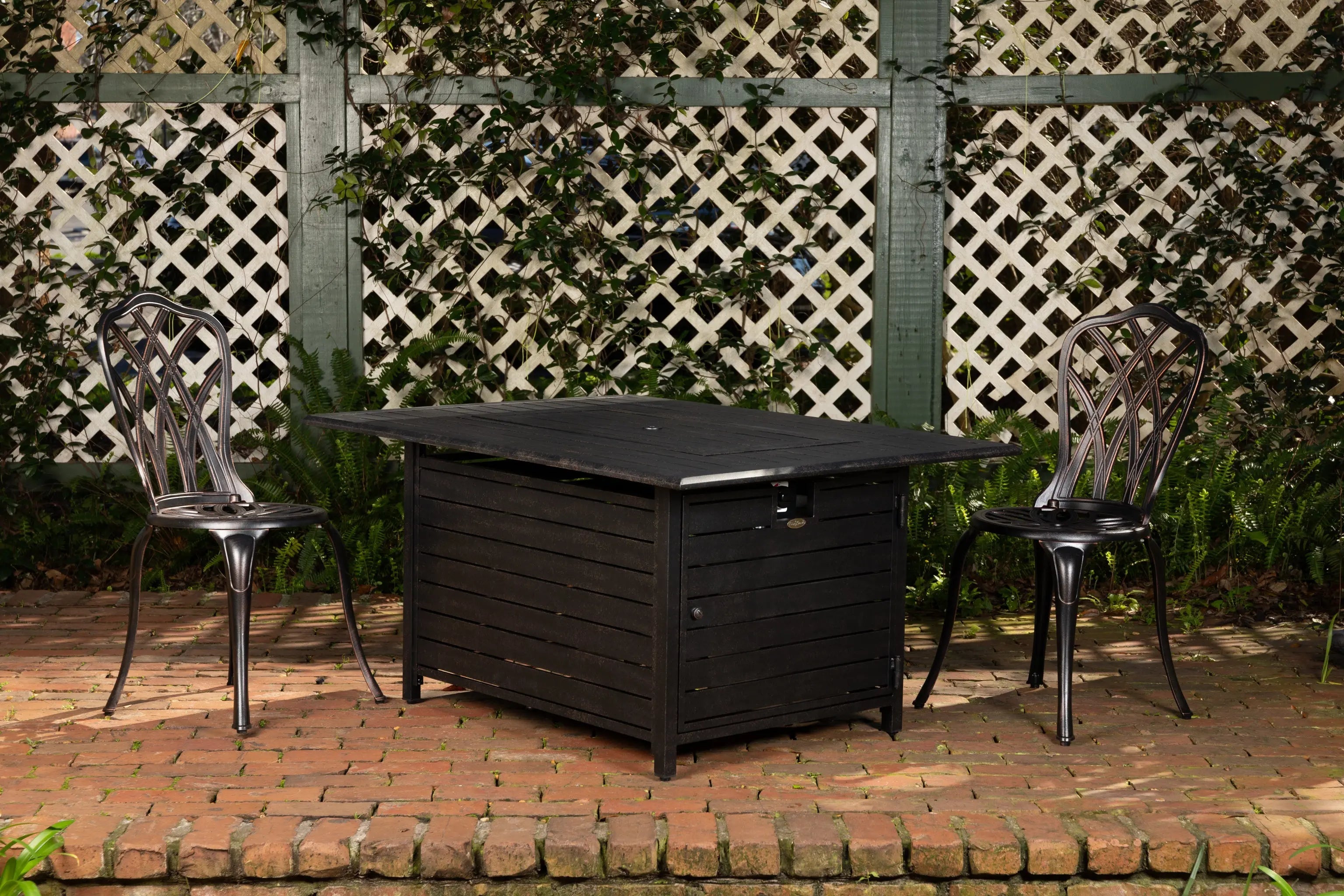 Longmont 48" Rectangular Aluminum Convertible Gas Fire Pit Table