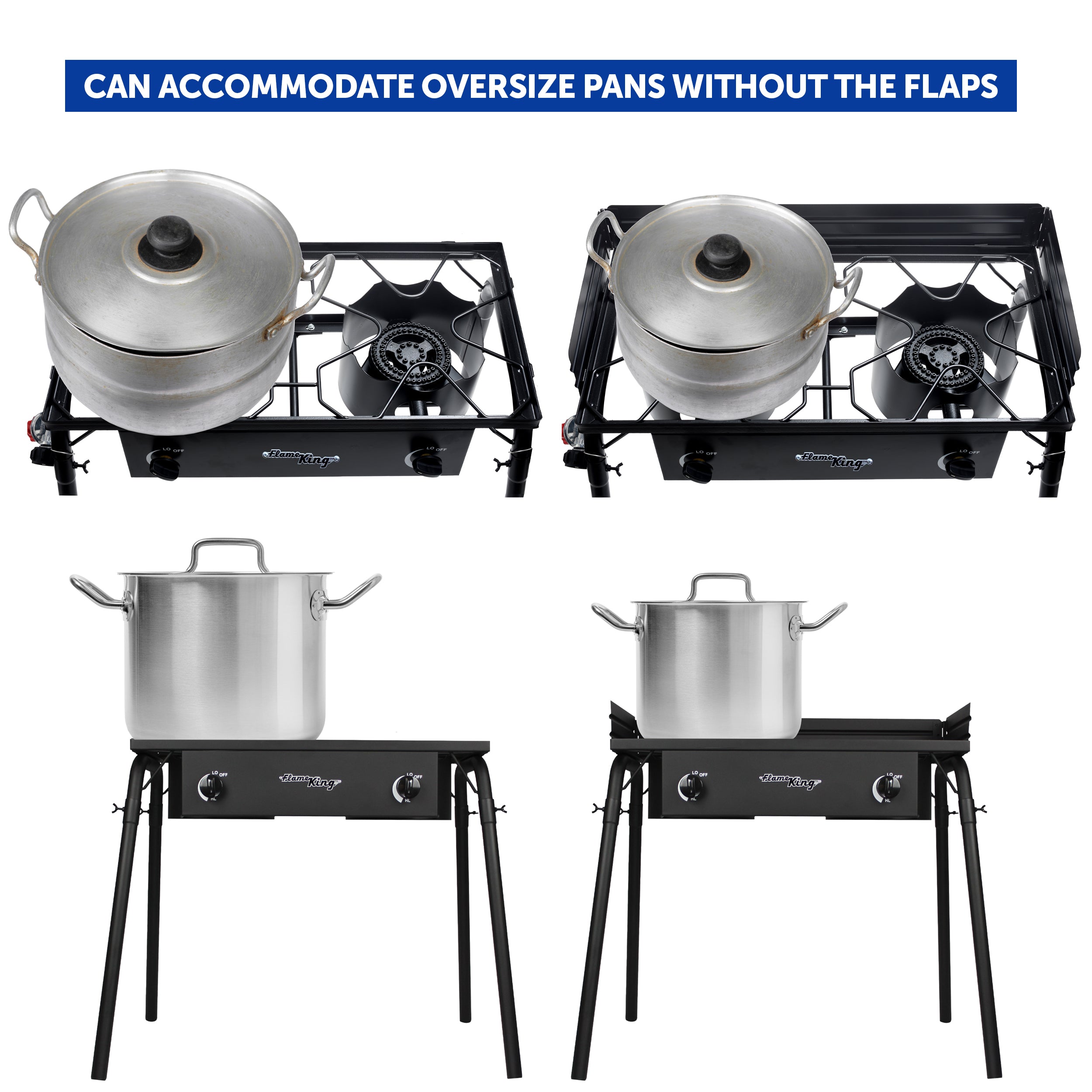 Flame King Outdoor Propane Double Dual Burner Cooker Stove