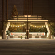 [12X20FT] Alora Premium Aluminum Outdoor Polycarbonate Hardtop Gazebo With UV Protection, Netting & Curtains (96815273)